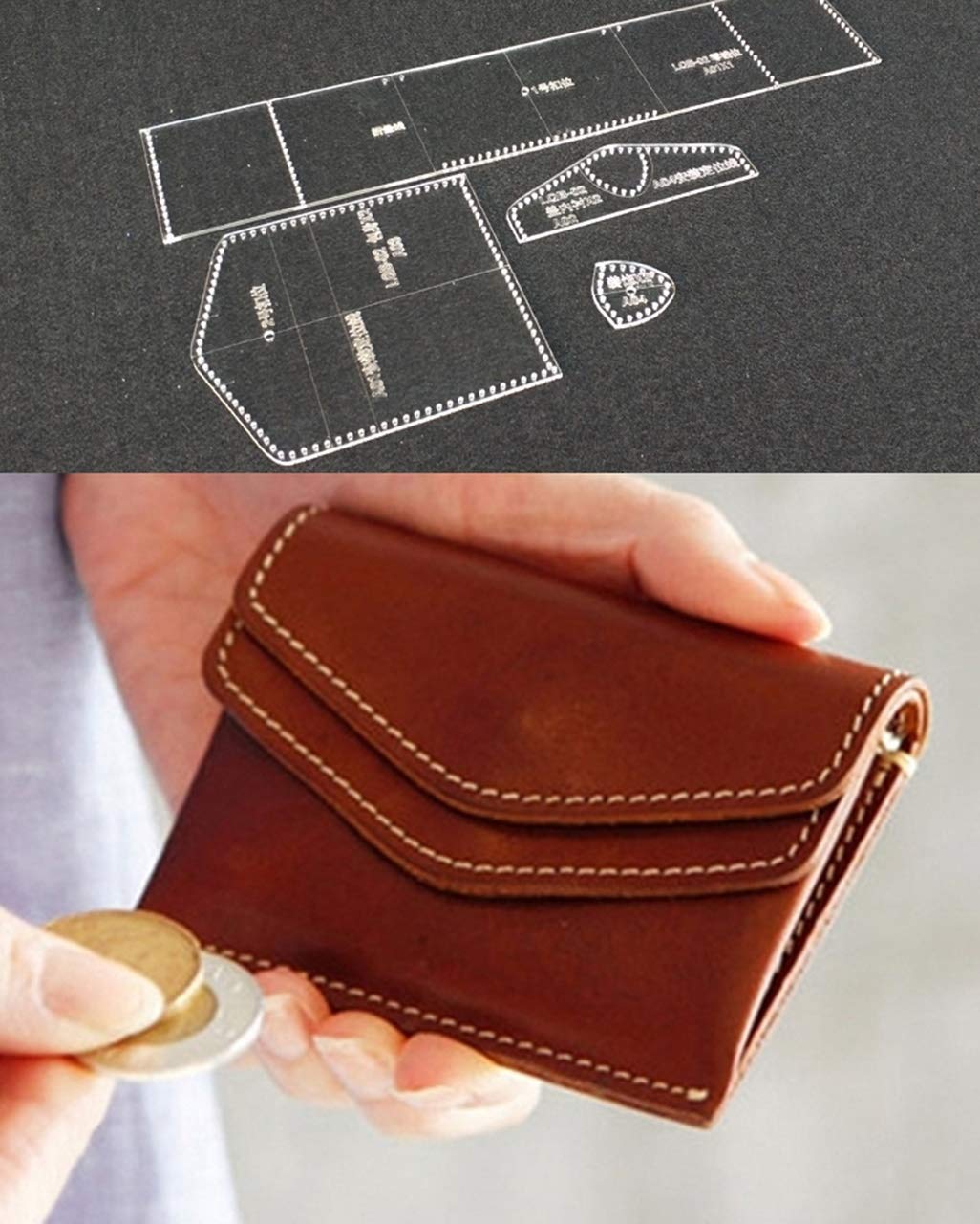 Amazon.co.jp: レザークラフト 用 型紙 アクリル型 DIY 趣味 ホビー ハンドメイド レザー 皮革 (コインケース 名刺入れ) :  ホビー