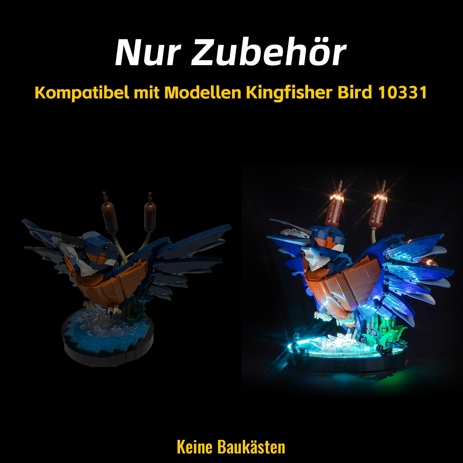 BrickBling Zestaw świateł LED do Lego 10331 Kingfisher Bird (bez Lego), zestaw oświetlenia dekoracyjnego dla Lego Kingfisher Bird, kreatywne zabawki