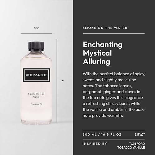 Miniatura 432 de Aroma360 Dream On - Mezcla de aceites aromáticos – 16.9 fl oz – Aceite difusor de aromaterapia perfumado con té blanco sereno, aloe vera curativo