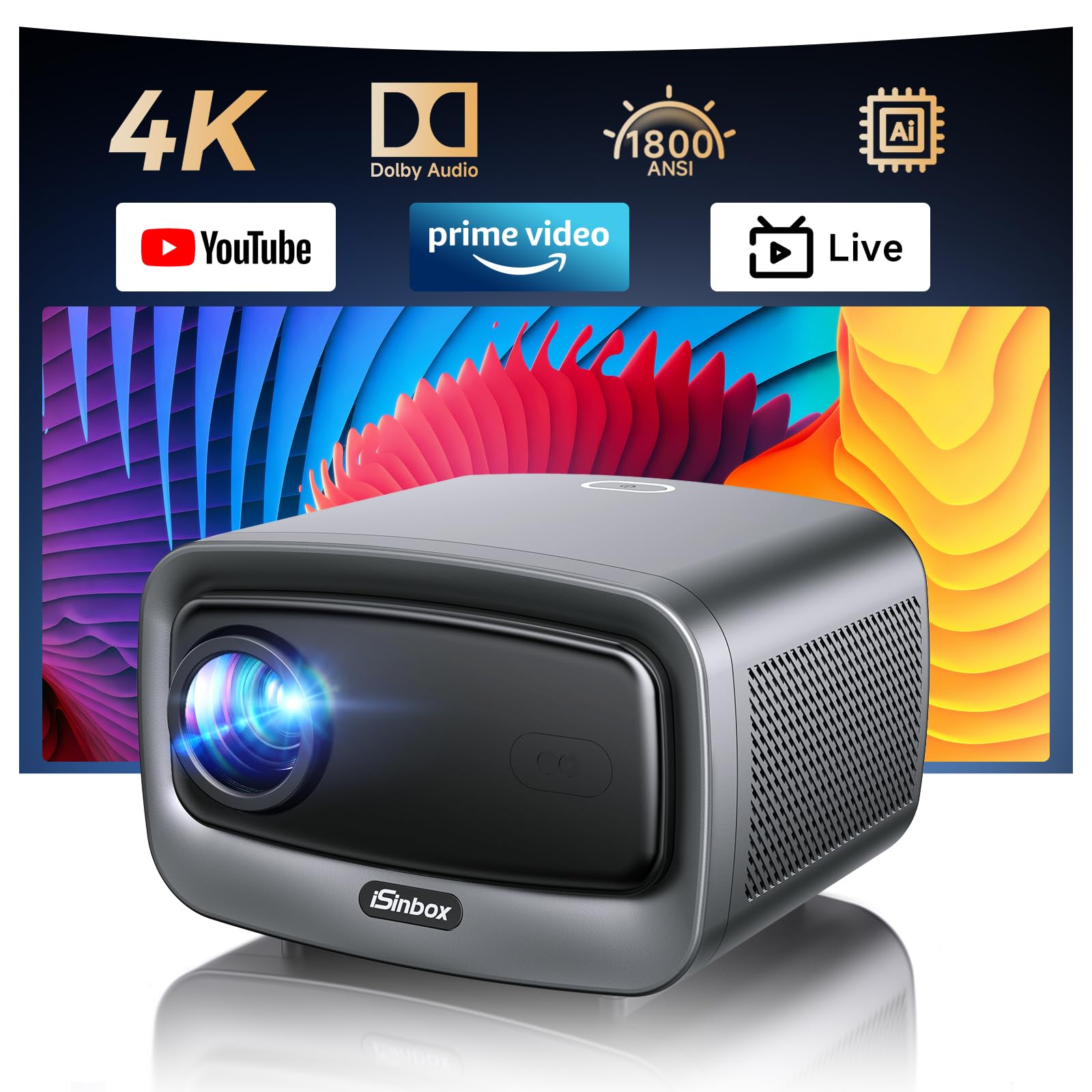[Brand Name] 4K Smart Projector with WiFi 6 and Bluetooth