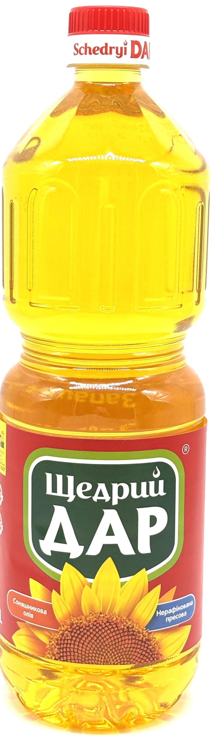 Schedryi Dar Fragrant Unrefined Sunflower Oil Cold Pressed Higher Grade 31.1 fl oz / 920 g (1 Pack)