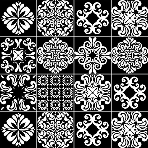 Papel De Parede Adesivo Azulejo Cozinha Hidraulico Preto