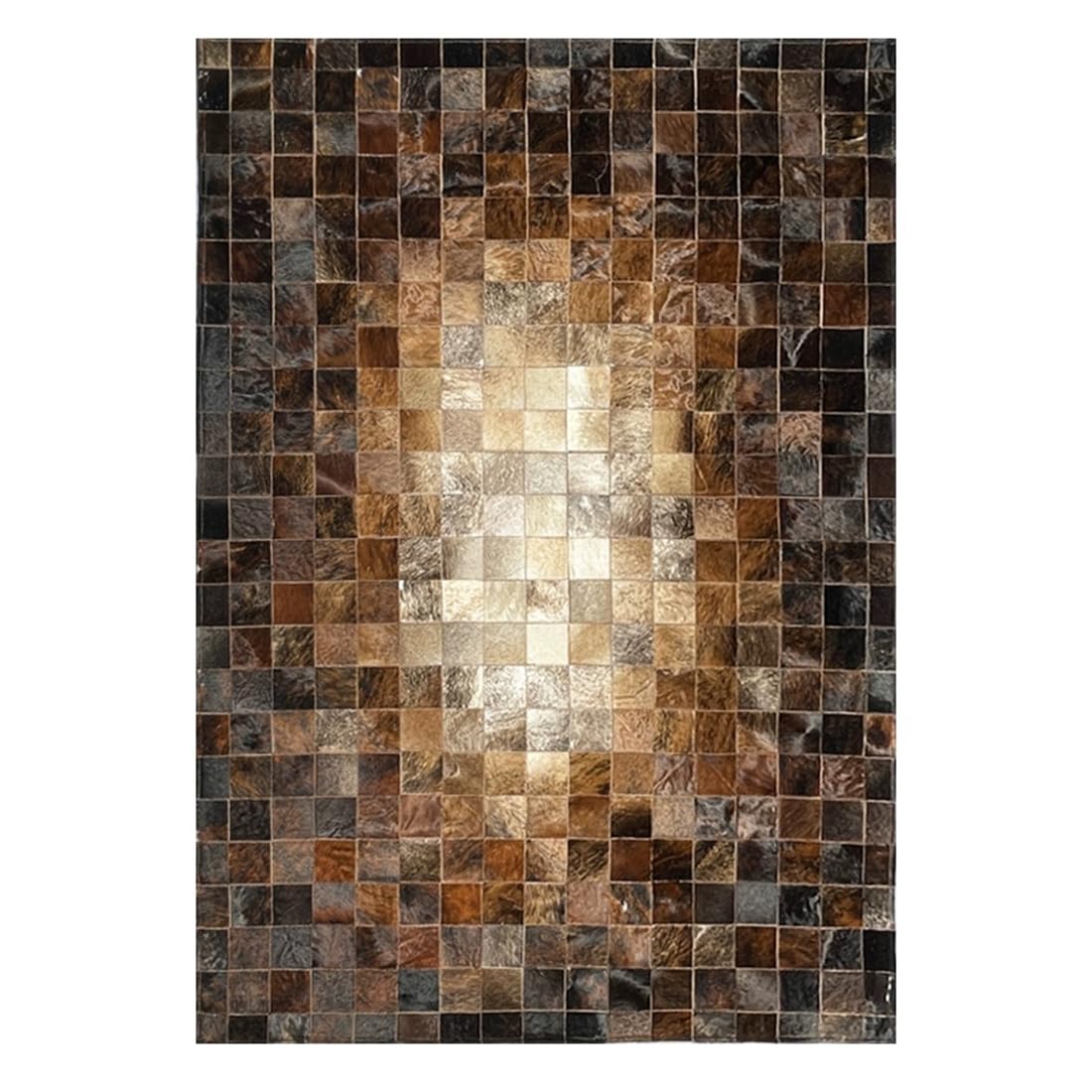 R&RENXIA Tapis en Peau de Vache Patchwork brésilien - Tapis pour Chambre, Salon, Salle à Manger, Cuisine, Bureau - 90×120cm