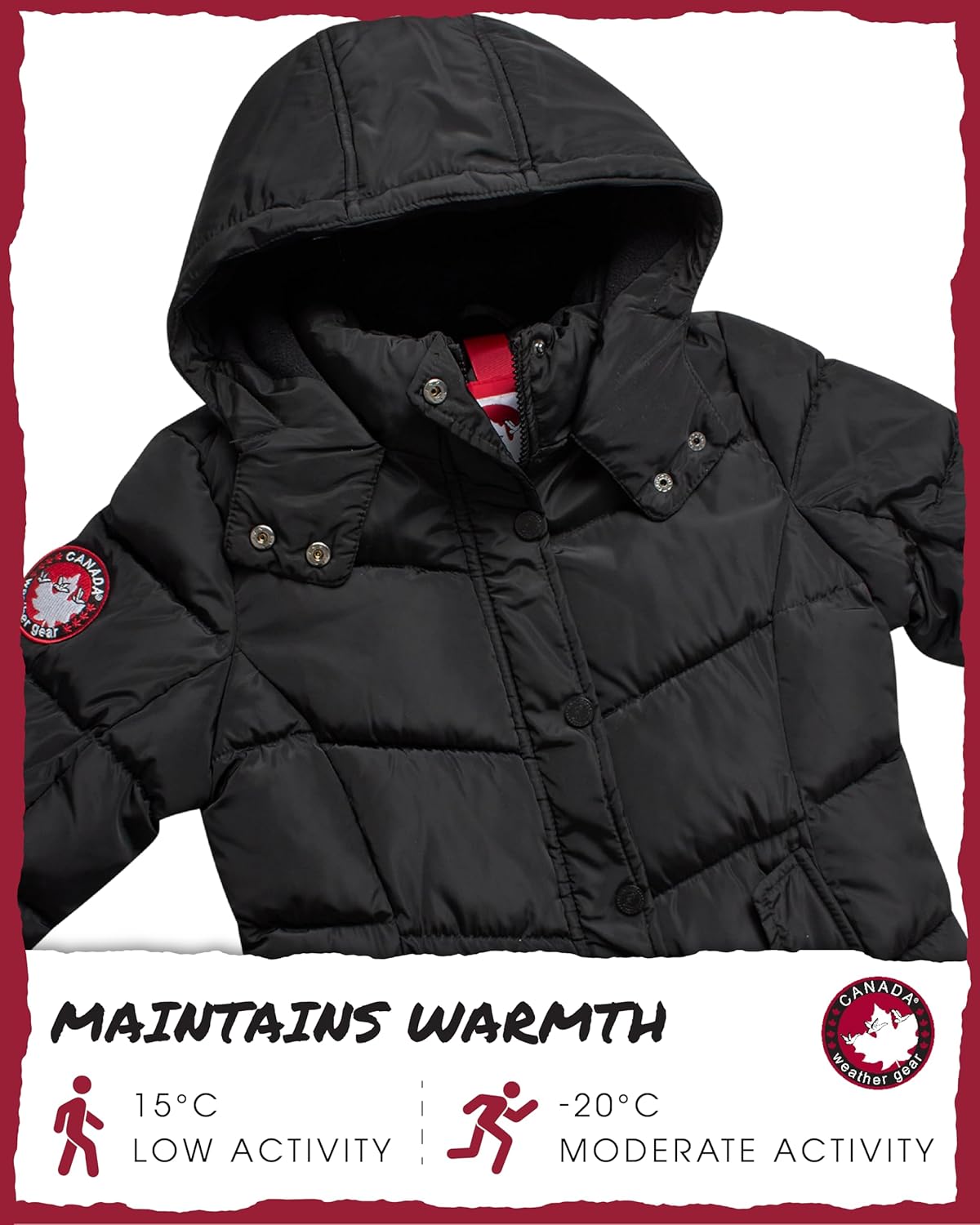CANADA WEATHER GEAR Girls Puffer Jacket - Quilted Heavyweight Puffer Parka Jacket - Warm Winter Coat for Girls