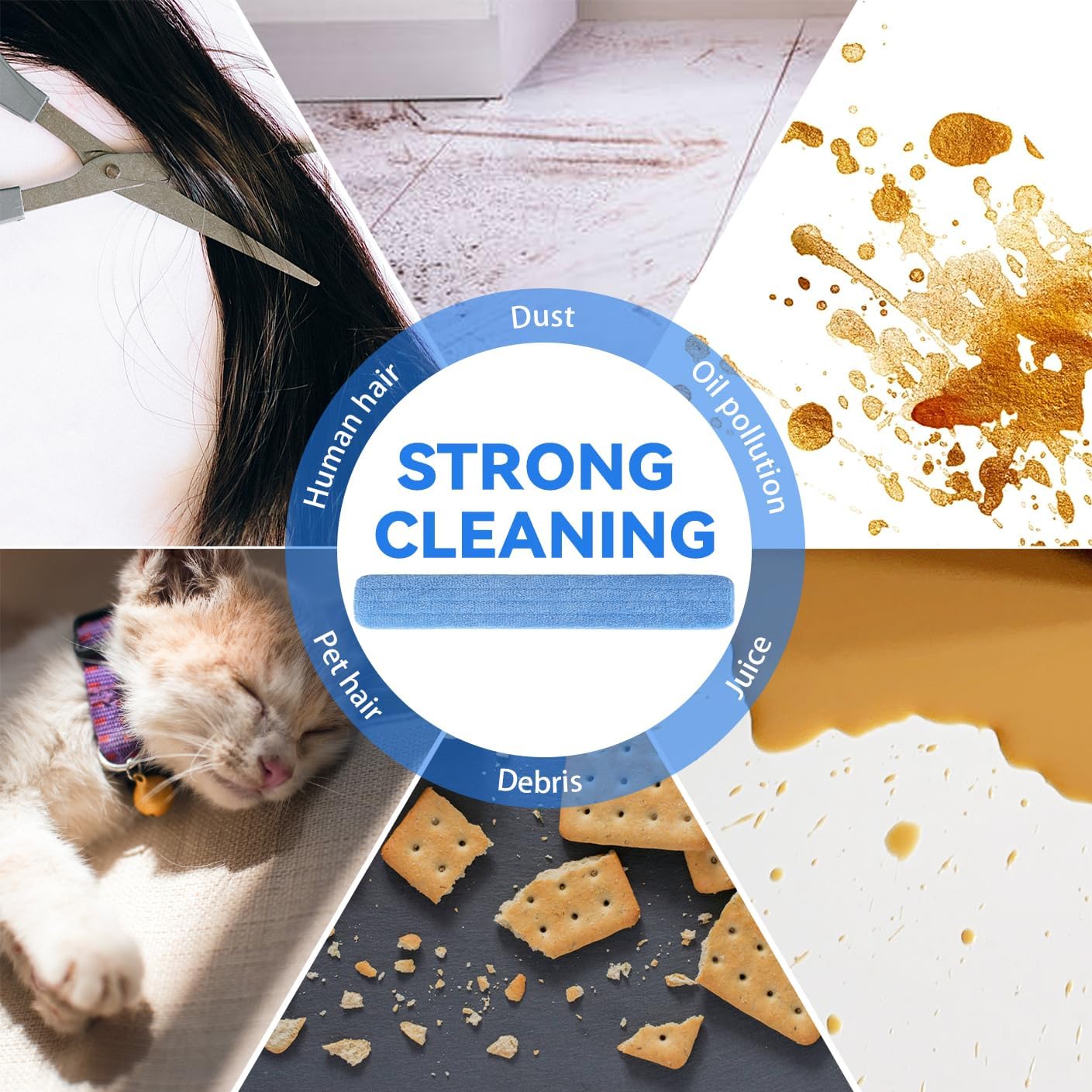 48" Microfiber Pad for Rubbermaid Commercial 48 Inch Mop Head - 4 Pack Replacement Wet & Dry Commercial Reusable Cleaning Mop Refills Fit for Any Microfiber Flat Mop System 48"