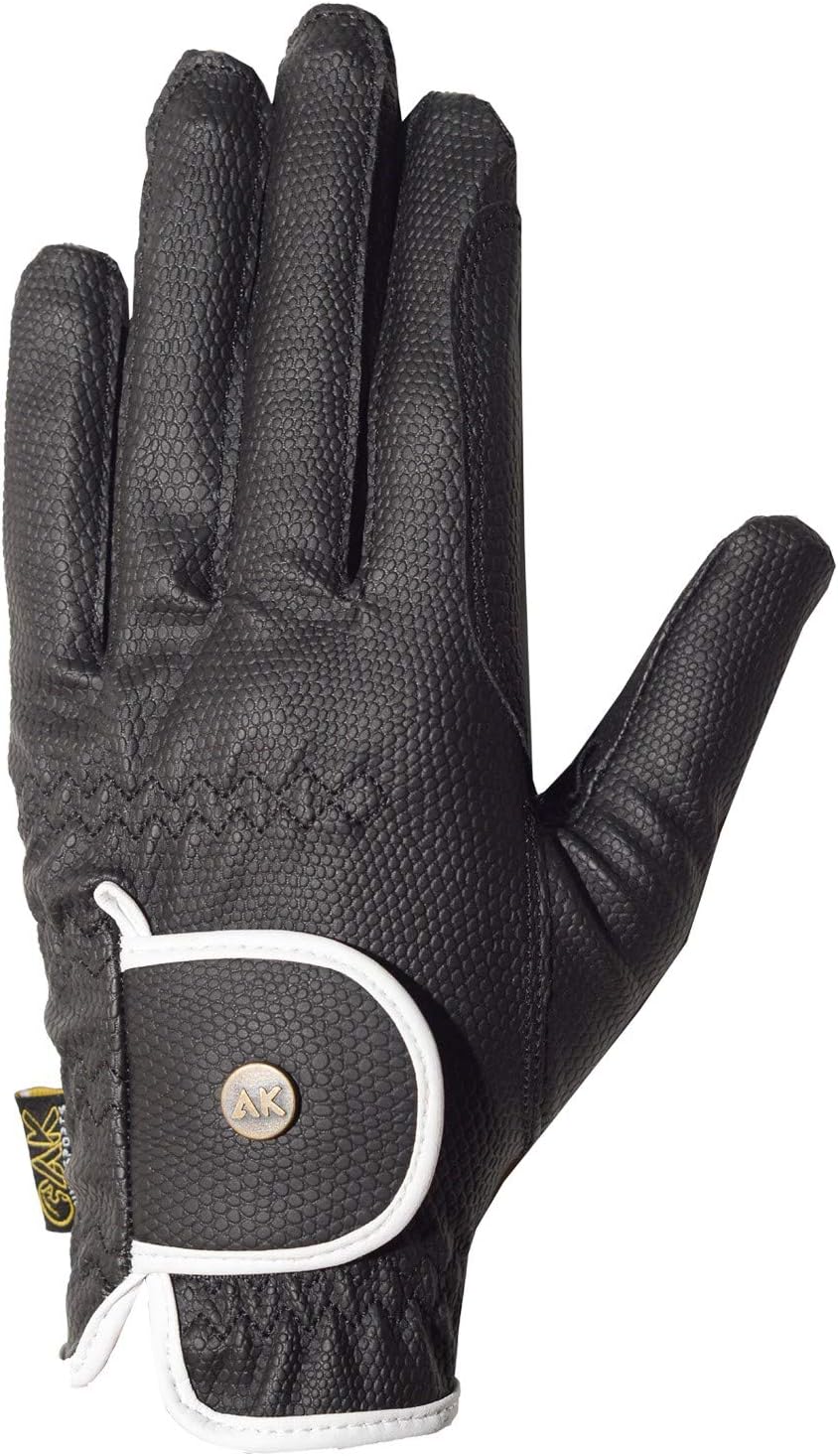 AK Synthetic Grip Horse Riding Gloves Unisex All-Season Equestrian Gloves Durable Non-Slip Rein Grip Breathable Stretch Fit Adjustable Velcro Wrist for Comfort & Control AKRS-6344