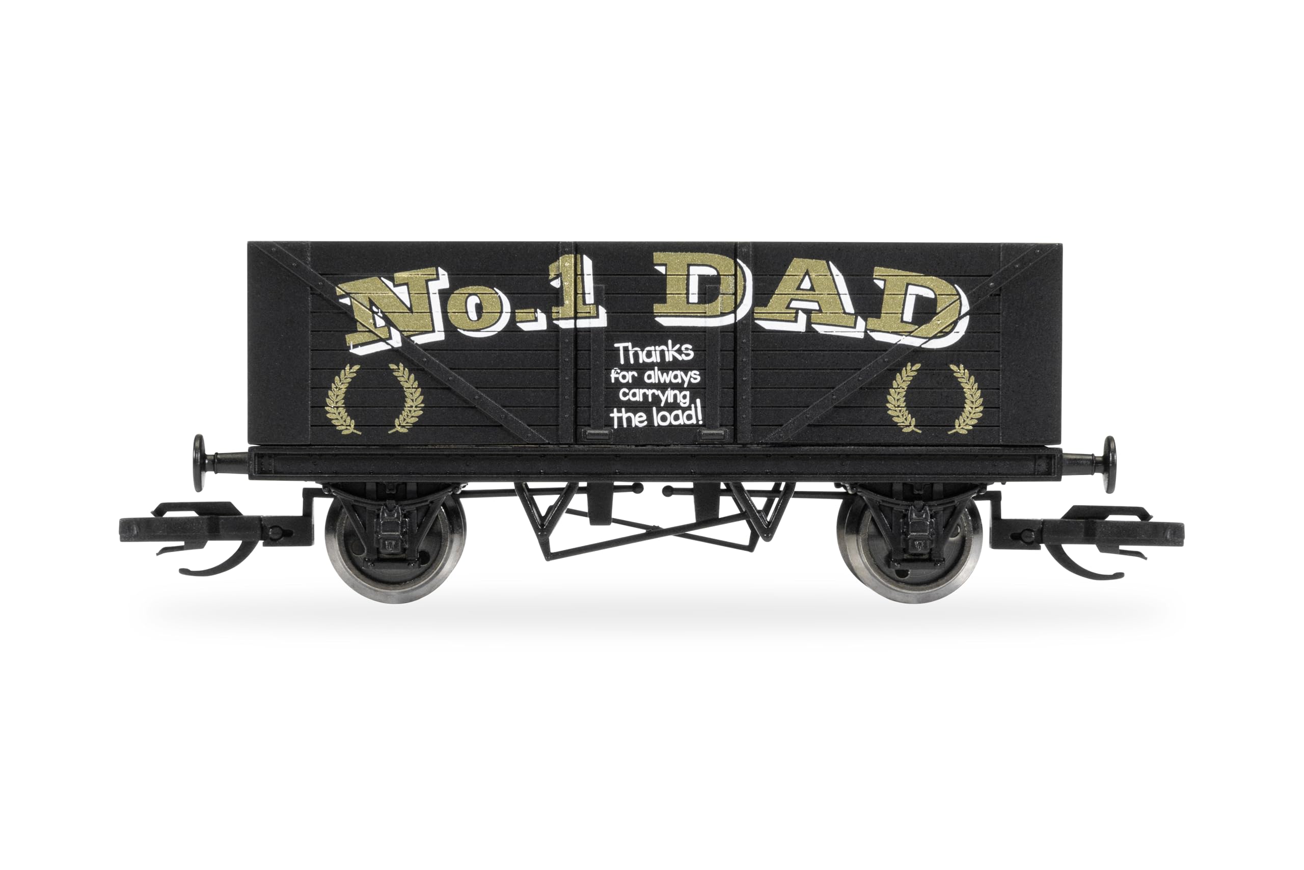 Hornby TT:120 No.1 Dad Father's Day Open Wagon, Satin Black, 1:120 Scale, Ages 14+ Model Railway Rolling Stock