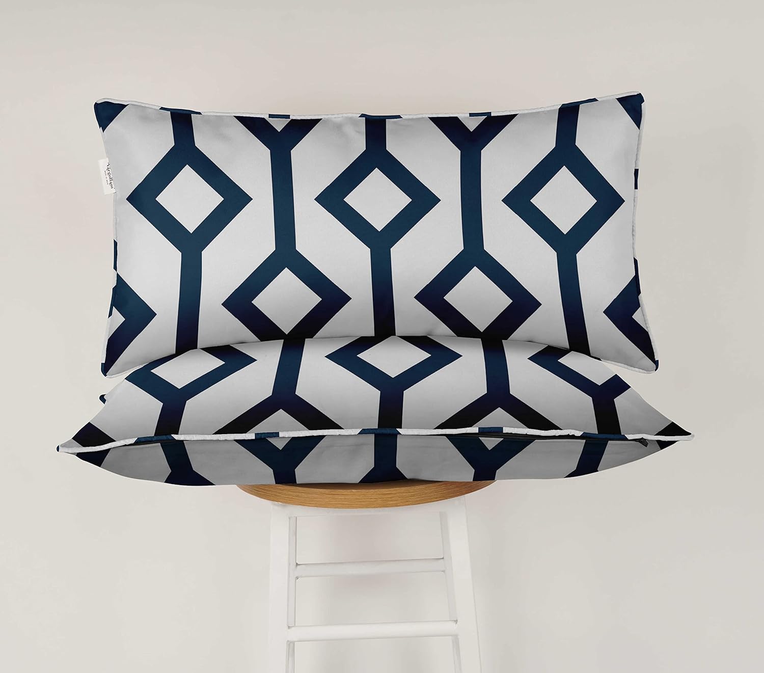 Indoor/Outdoor Polyester Fabric Lumbar Pillow Cover, All-Weather Waterproof Rectangular Cushion Case for Patio Furniture, 16 x 24 Set of 2 - Abstracts-67