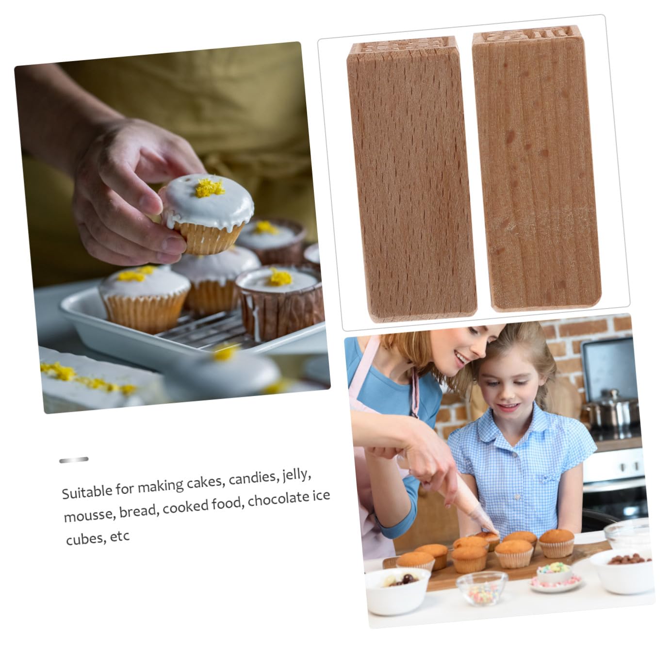 6piezas Sello De Pastel De Madera Patrones Auspiciosos Moldes Para y Postres Para Decorar Tartas y Galletas