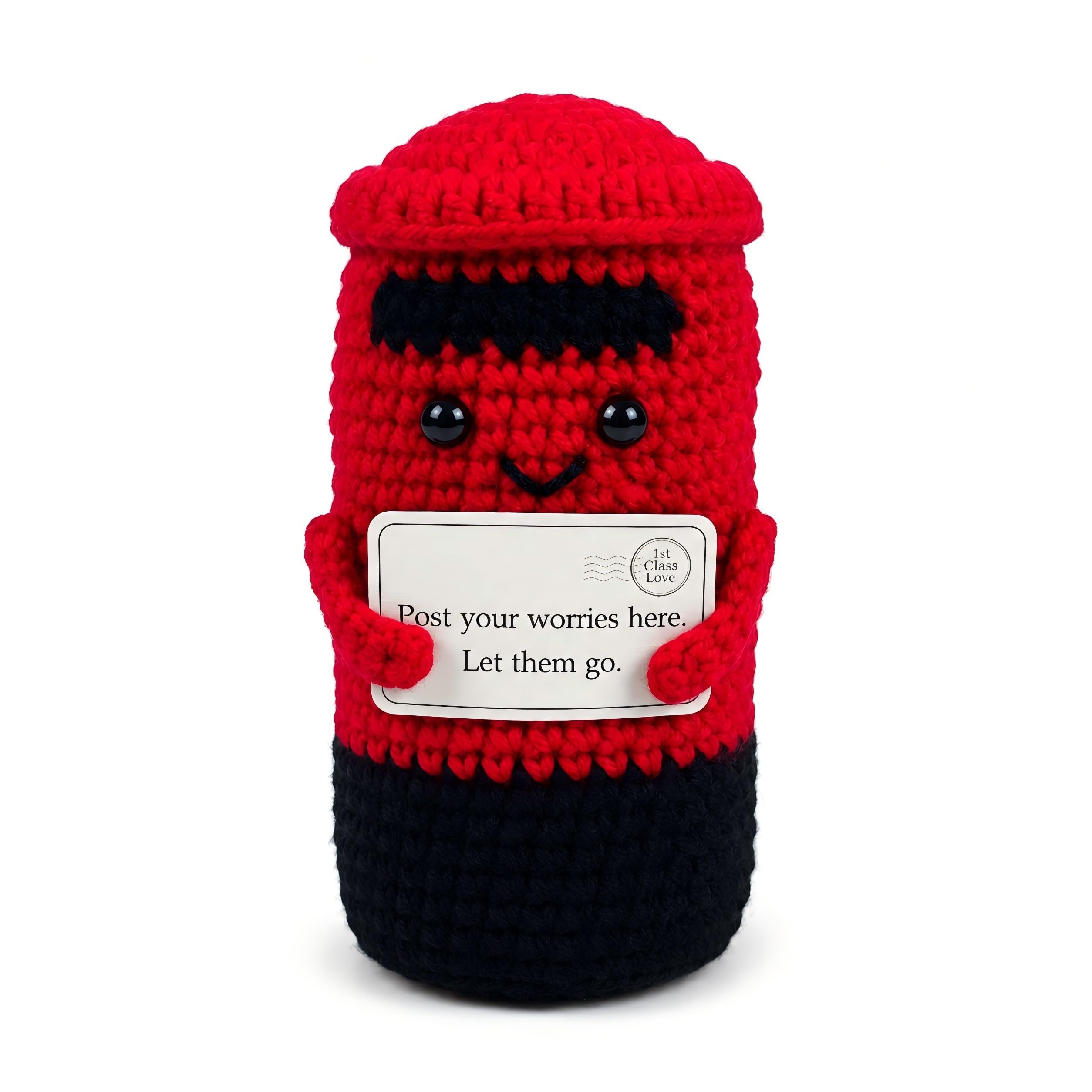 Plimto Positive Affirmation Gift, Crochet Postbox Comfort Keepsake