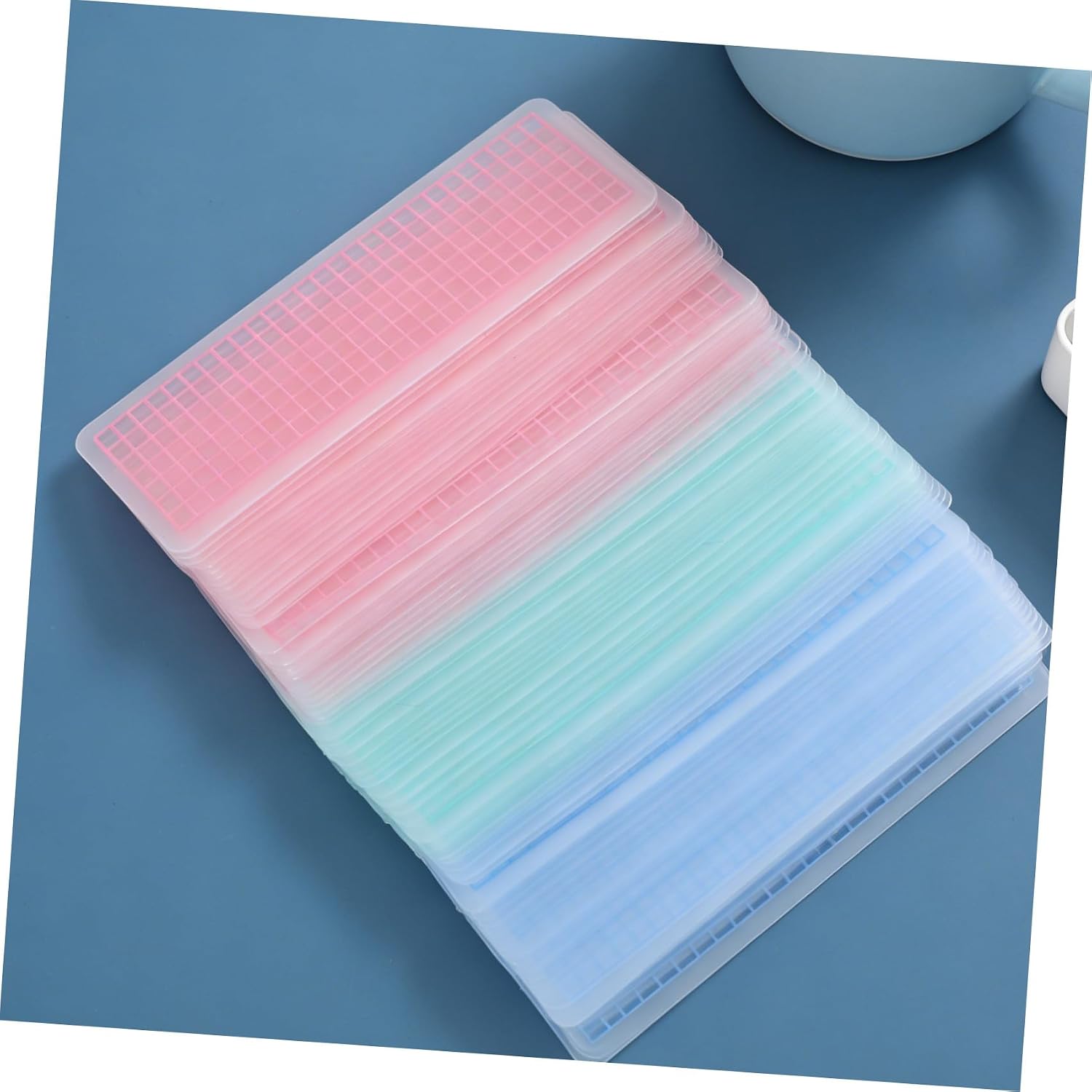 SUPVOX Washi Tape Storage Boards 90 Sheets Grid Print Paper Holder Cards Plastic Organizer with Rounded Corners for Scrapbooking Art Crafts and Travel Journaling