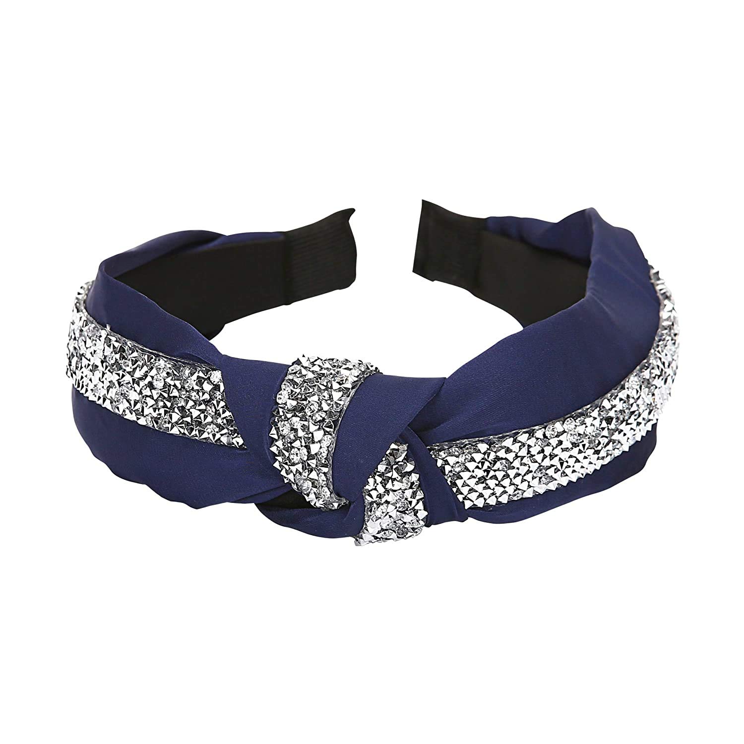 YouBella Hair Jewellery Crystal Studded Knot Shape Hair Band Plastic Head Band for Girls and Women, Pack of 1 - Blue (B08T5PFM7H) Amazon Price History, Amazon Price Tracker