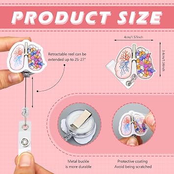 Landical 10 Pcs Respiratory Therapy Badge Reel Funny Pt Badge Clip Holder Retractable Name Card Holder Respiratory Therapist PTA Physiotherapy Gifts for Medical Md Rn Nurse Office
