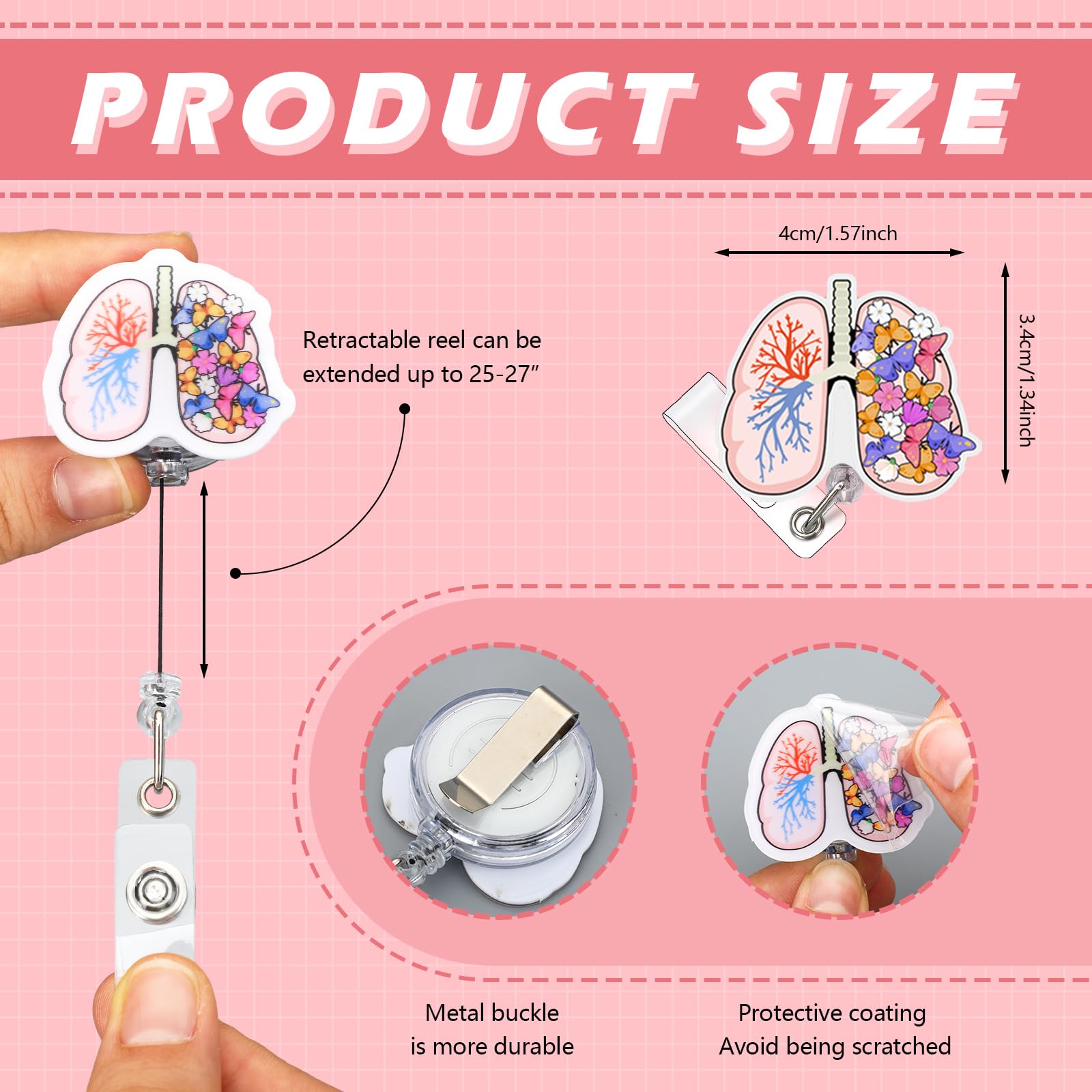 Landical 10 Pcs Respiratory Therapy Badge Reel Funny Pt Badge Clip Holder Retractable Name Card Holder Respiratory Therapist PTA Physiotherapy Gifts for Medical Md Rn Nurse Office