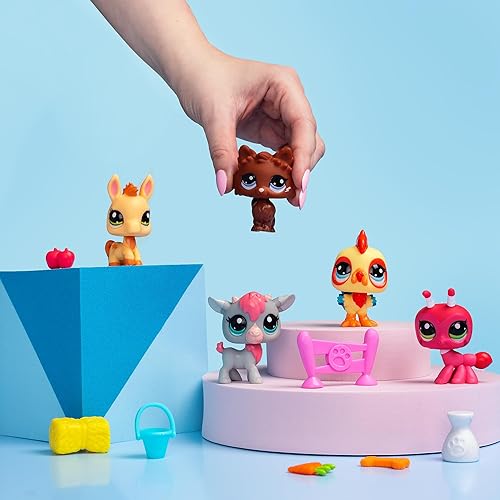 Miniatura 4 de Littlest Pet Shop Farm Besties - Juego de coleccionista - Gen 7 Bobble Head Pets #56-60, juguete de imaginación para niños mayores de 4 años