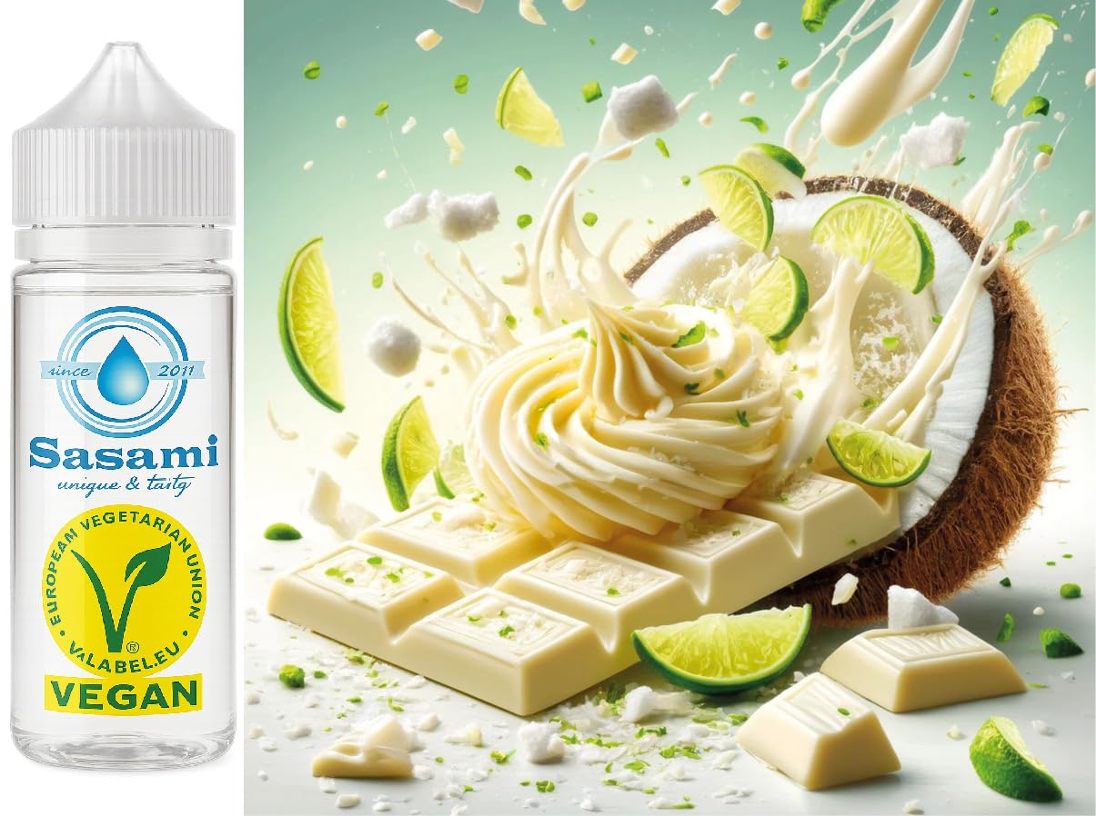 Biała czekolada–kokos–limetka aromat koncentrat – Wegański – Sasami – 100ml