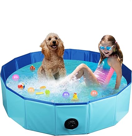 Amazon Co Jp Xjd ペット用プール ペット用バスグッズ 犬用猫用シャワー用プール 小型犬中型犬大型犬 子供の水泳遊びプール 屋内屋外 プール 折りたたみ式 浴槽 ペットお風呂用 収納簡単 泳ぎプール ブルー ｓ 80 ｃｍ ペット用品
