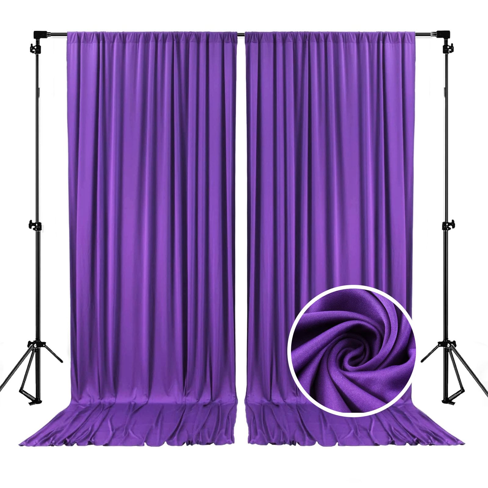 10 x 10 Feet Purple Backdrop Curtain for Partie, Background Curtains for Photoshoot, Birthday, Wedding, Halloween, Thanksgiving, Christmas, New Year