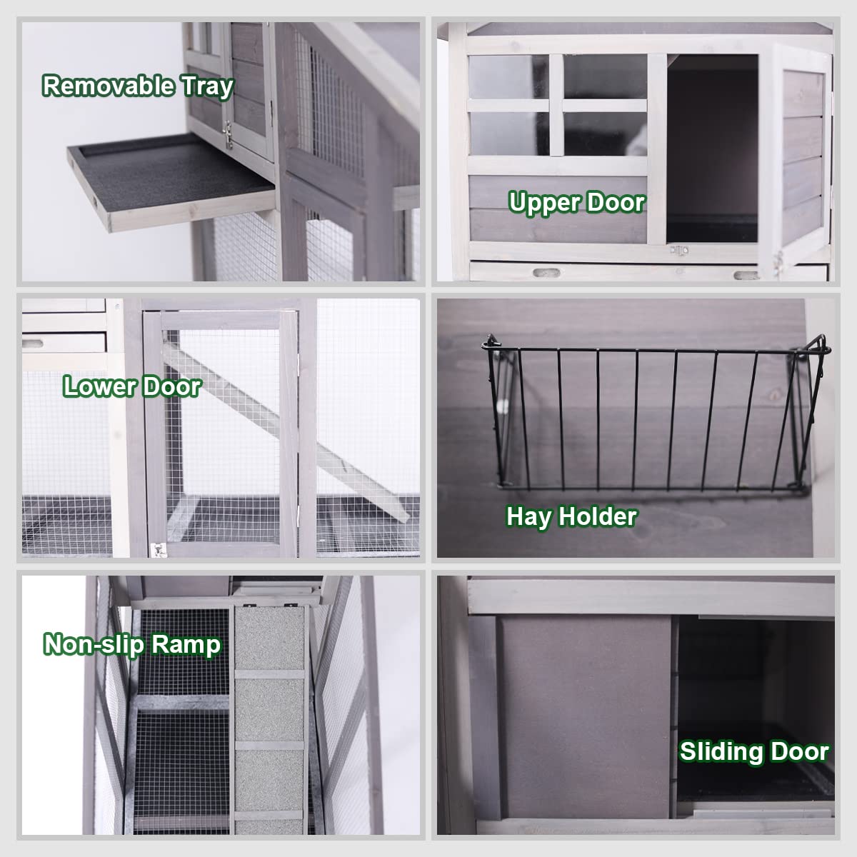 Buy Tradgo 57'' Indoor Rabbit Hutch with Pull Out Tray & Run, 2 Story