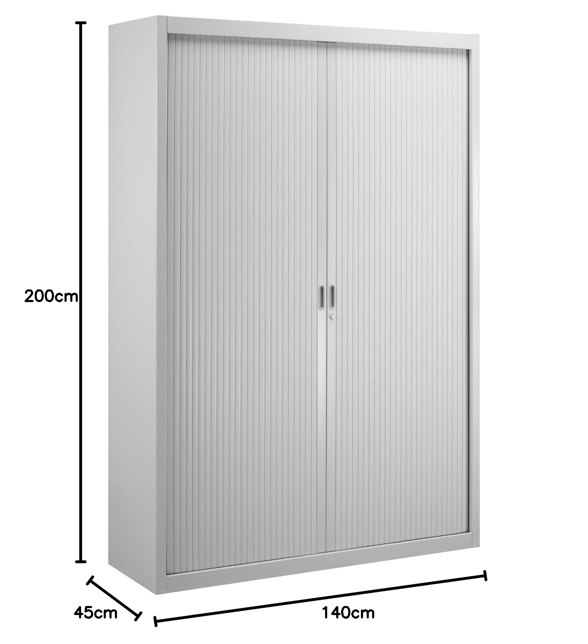 Générique Armoire Haute à Rideaux démontables Largeurs spécifiques 200 x 140 cm (Gris)
