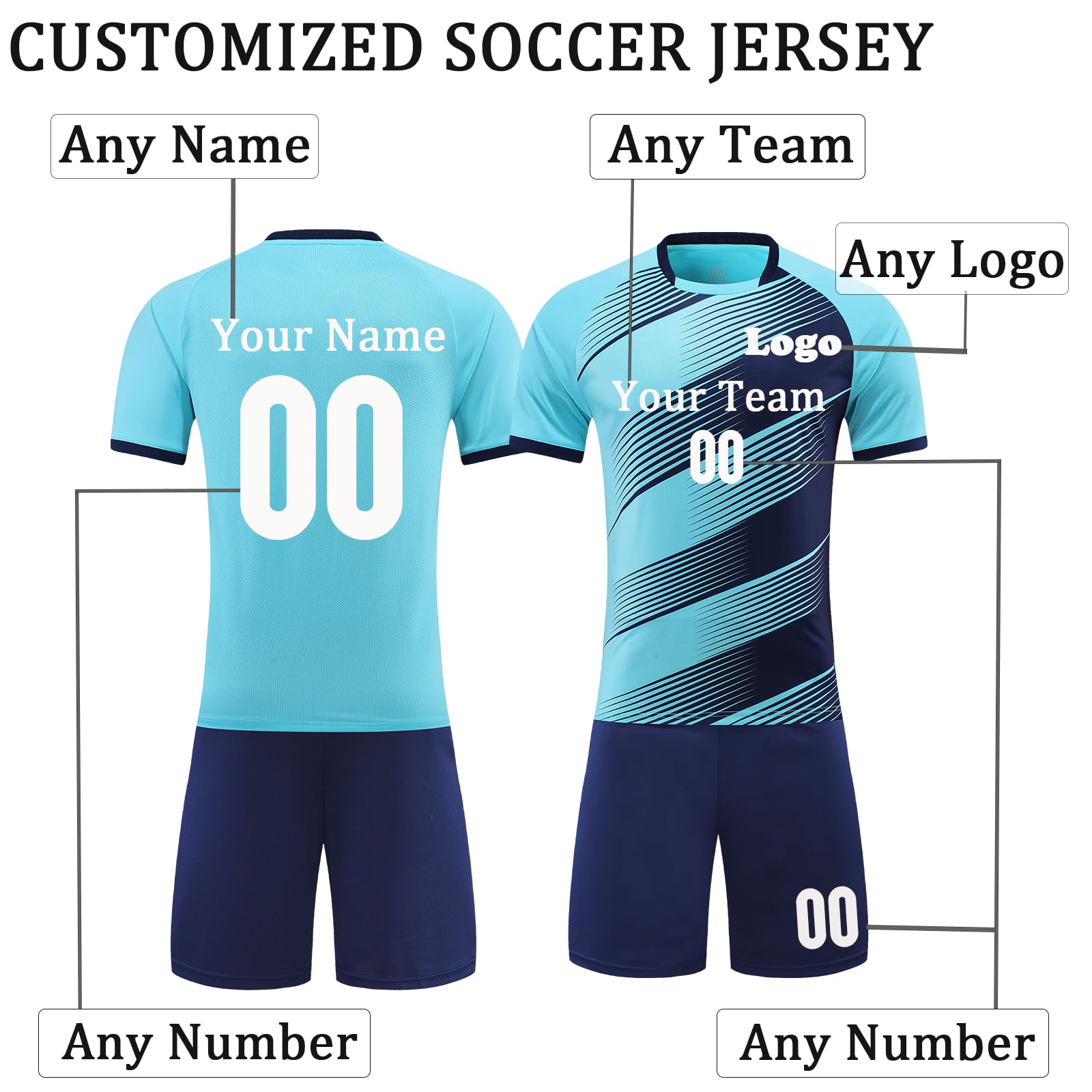 Custom Soccer Jerseys for Kids Boys Girls Personalized Soccer Uniform Soccer Shirt Shorts for Men Women with Name Number Logo