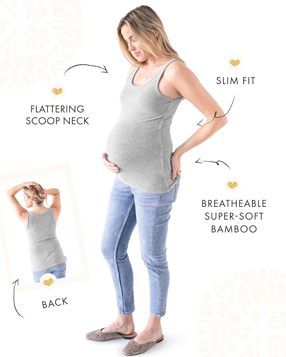 Kindred Bravely Ribbed Bamboo Maternity Tank 2 Pack at  Women’s Clothing store