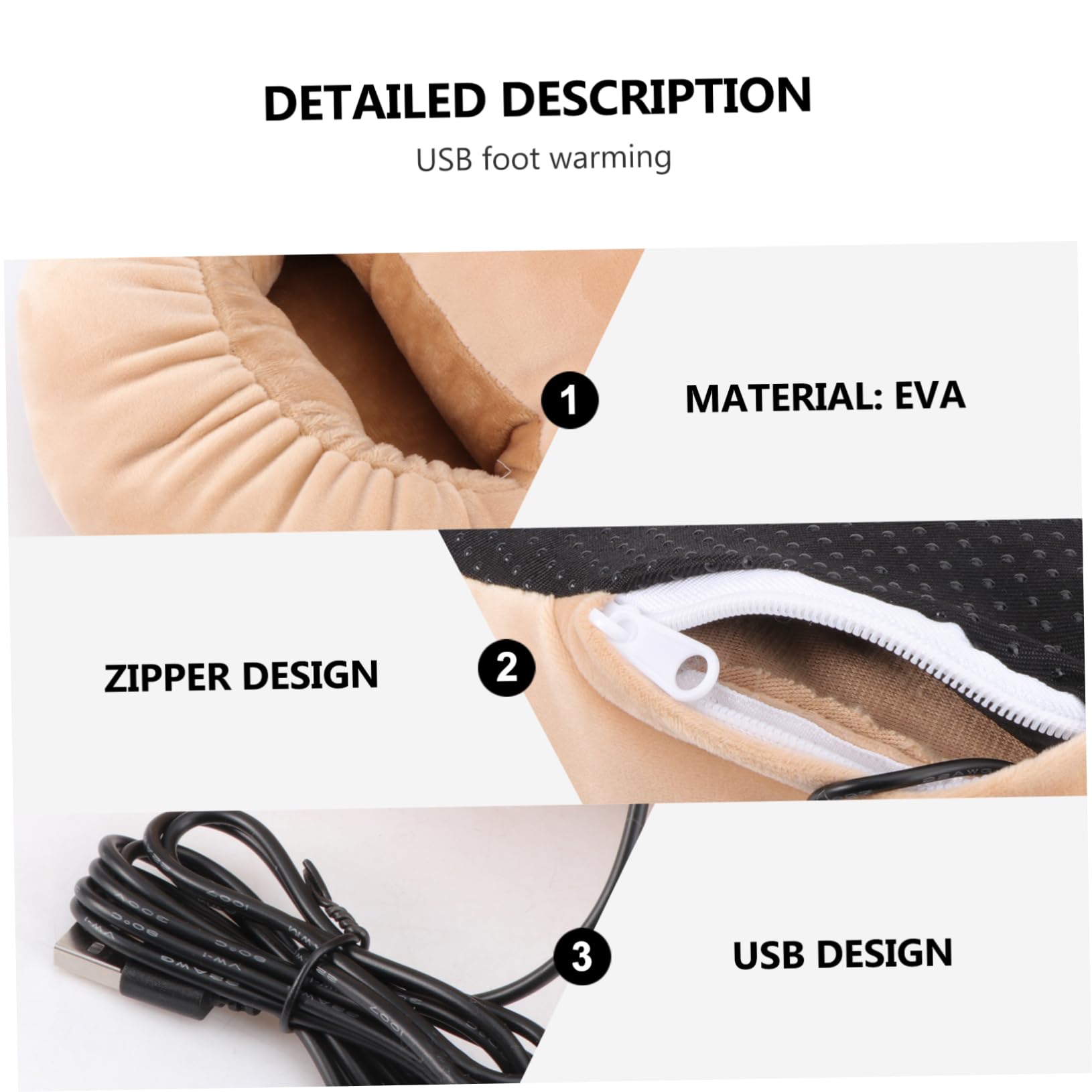 Homoyoyo Scaldapiedi Elettrico USB Riscaldamento Eva Caldo e Circolazione per Inverno e Casa