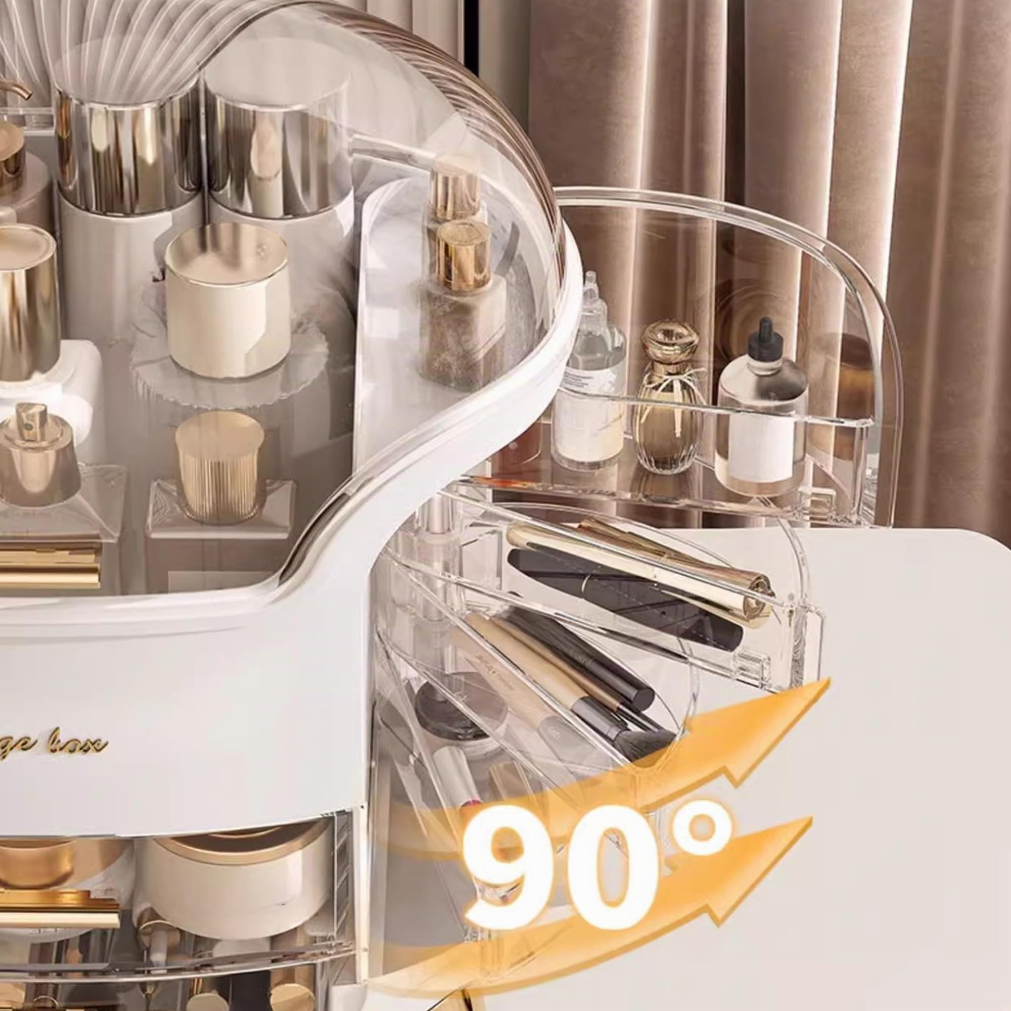 Organizador de Maquillaje Uncluttered Designs Caja Maquillaje Beauty Organizer de Plástico Gran Capacidad Soporte Almacenamiento Cosmeticos Makeup Skincare Expositor Resistente al Agua y al Polvo