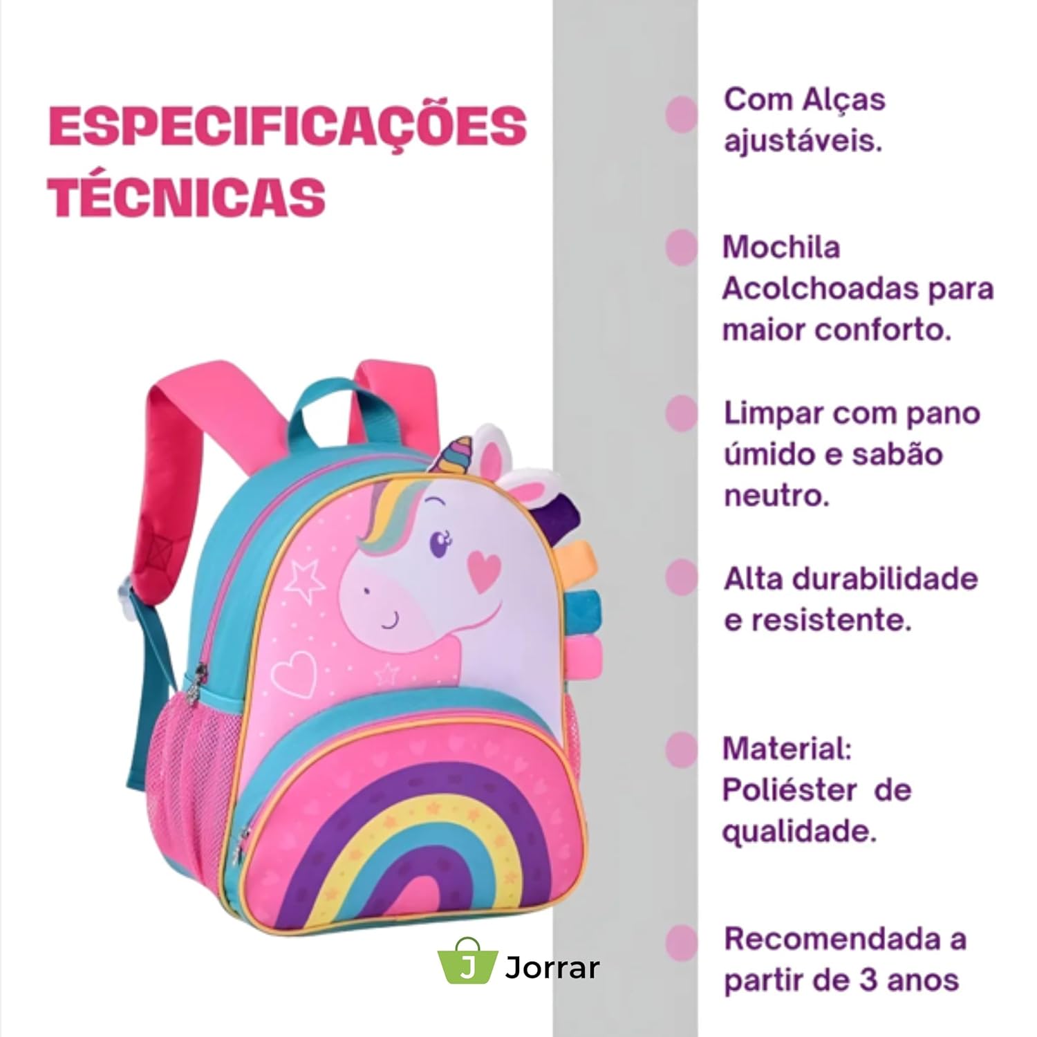 Mochila Infantil Menina Com Alça Costas Criança Creche Bebê Unicórnio Rosa – Sortida em promoção! Veja a oferta e mais achadinhos de Mochilas escolares 6 Hoje é o melhor dia para comprar Mochila Infantil Menina Com Alça Costas Criança Creche Bebê Unicórnio Rosa – Sortida com aquele preço maroto! Promoção! Aproveite a oferta! 6