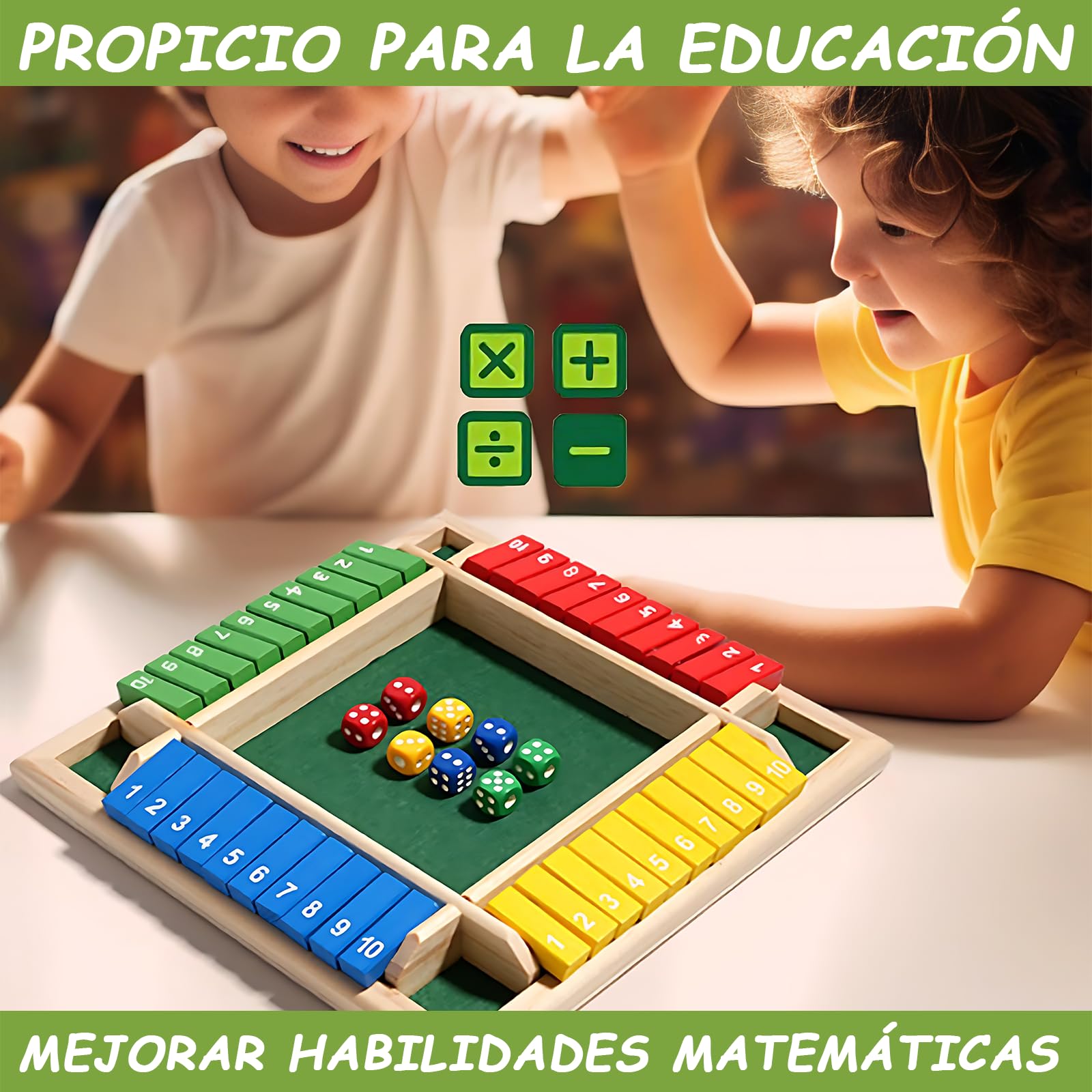 Juego De Mesa Shut The Box De Madera Para 6 Jugadores – Versión Clásica Con Doble Cierre Y 10 Números, Ideal Para Viajes Y Noches De Familia
