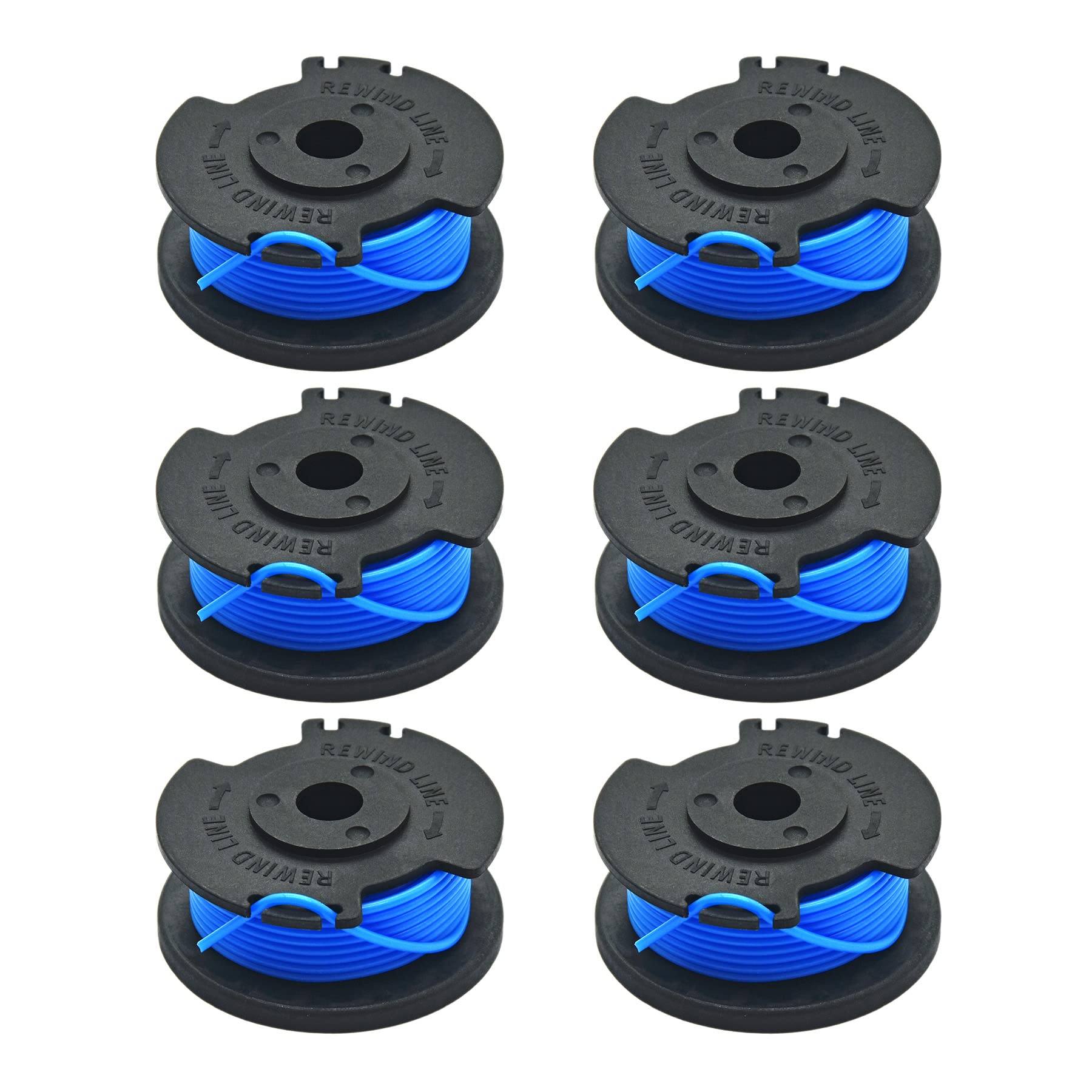 6x Ersatzspulen 29252 Für Greenworks Rasentrimmer – Einzellinie, 0,2 Cm Faden, 6 M Pro Spule