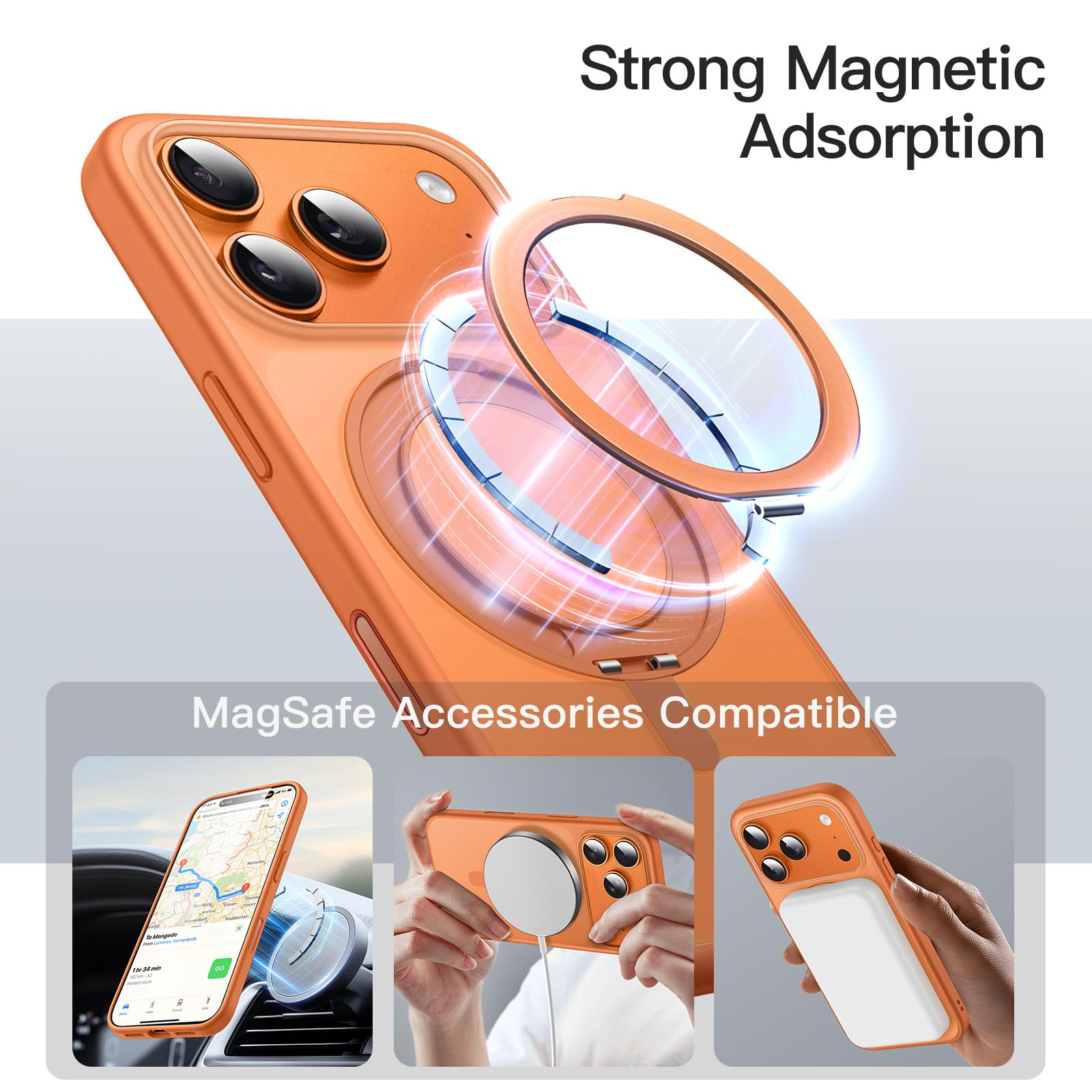 iPhone17Pro用360°回転式スタンドケース Amazon.co.jp: NIMASO iPhone 17 Pro 用 ケース 縦横両対応 360°回転