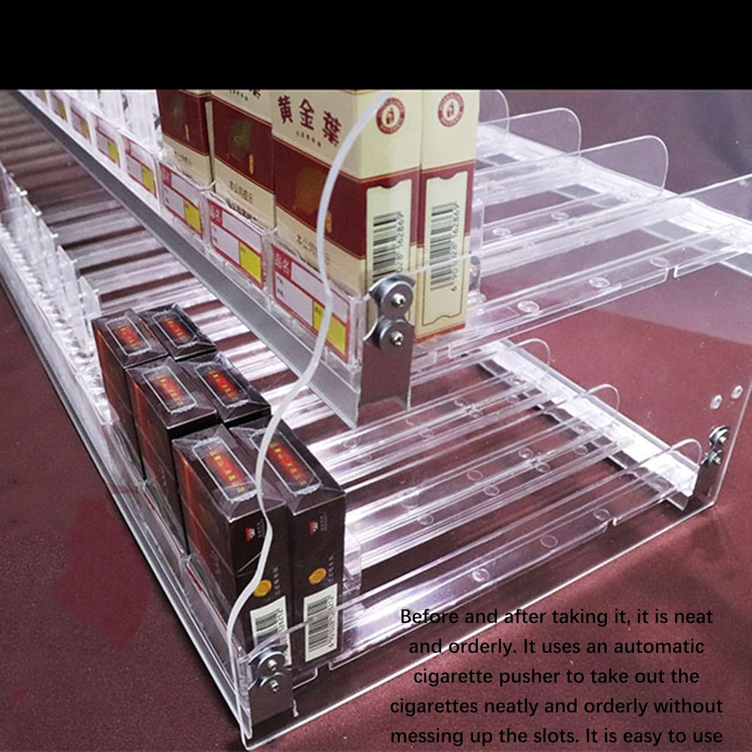 Cigarettes Display Rack, Cigar Blunt Wraps Or Candy Display Case, Automatic Cigarette Display Holder Showcase, Market Supermarket Store Retail Cabinet, Cigarettes Organizer ( Color : Clear , Size : 36
