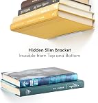 Invisible Floating Wall Bookcase - Set of 4 | Aluminium Book Wall Shelf | Invisible Shelf Holder for Books and Decoration | Modern Space Saving Wall Bookcase