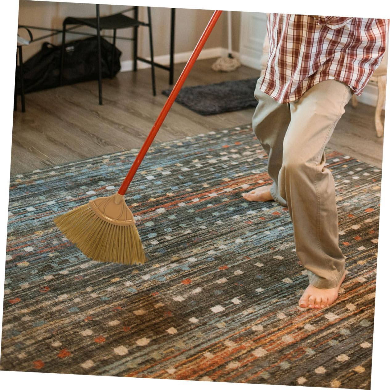 2pcs Flexible Bristles Sweep Broom Head Ceiling Broom Part for Kitchen Weatherproof Scrub Brush Replacement for Clean