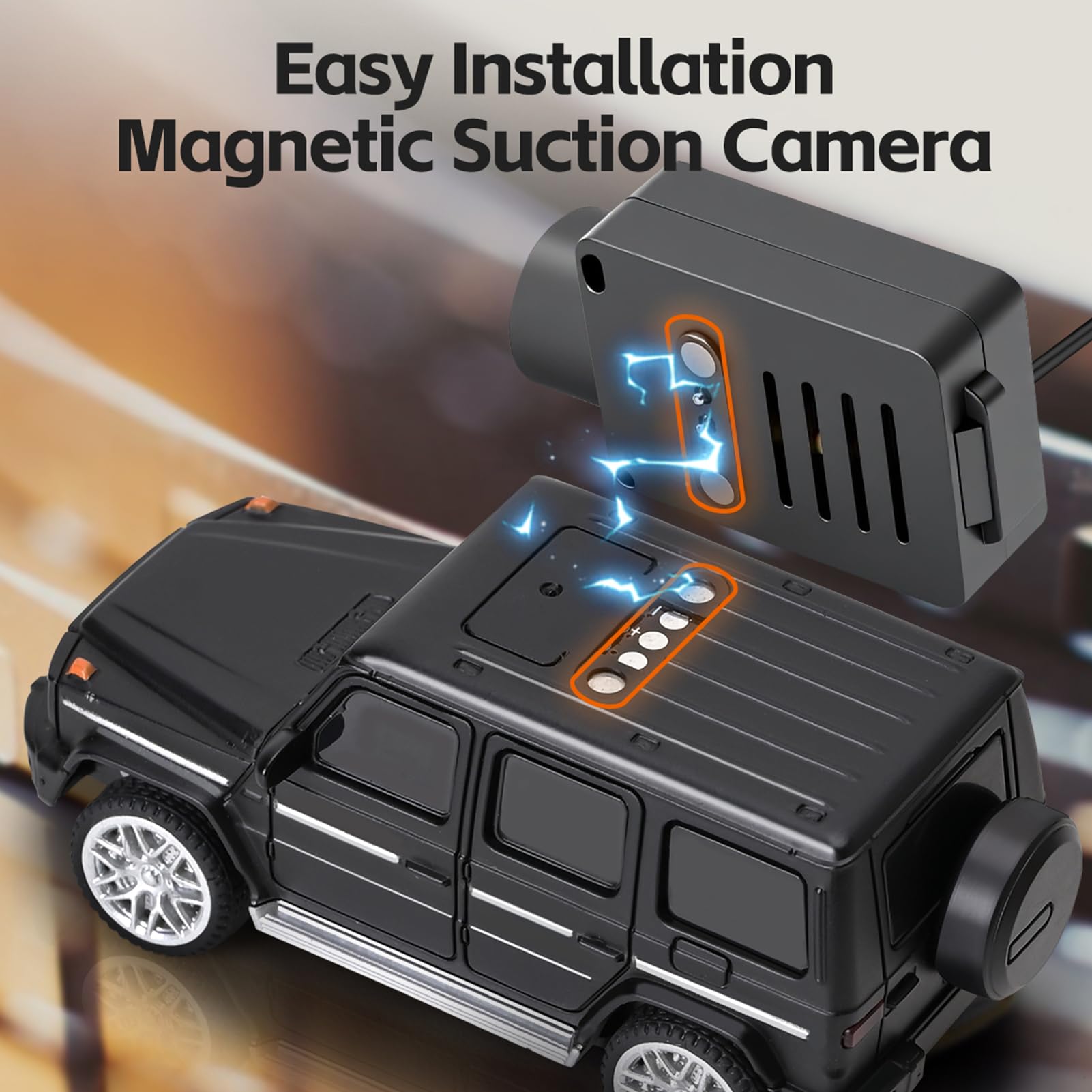 GoolRC WLtoys 6406 - Mini auto radiocomandata, 2,4 GHz, scala 1:64, FPV, telecomando con fotocamera 720P, veicolo di controllo APP con luci LED per adulti, senza telecomando (nero)