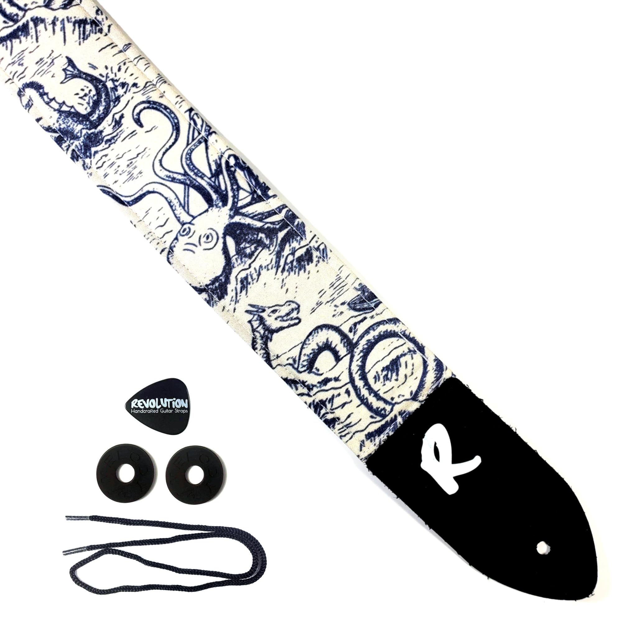 Sea Monster Guitar Strap, Vintage Octopus, Genuine ...