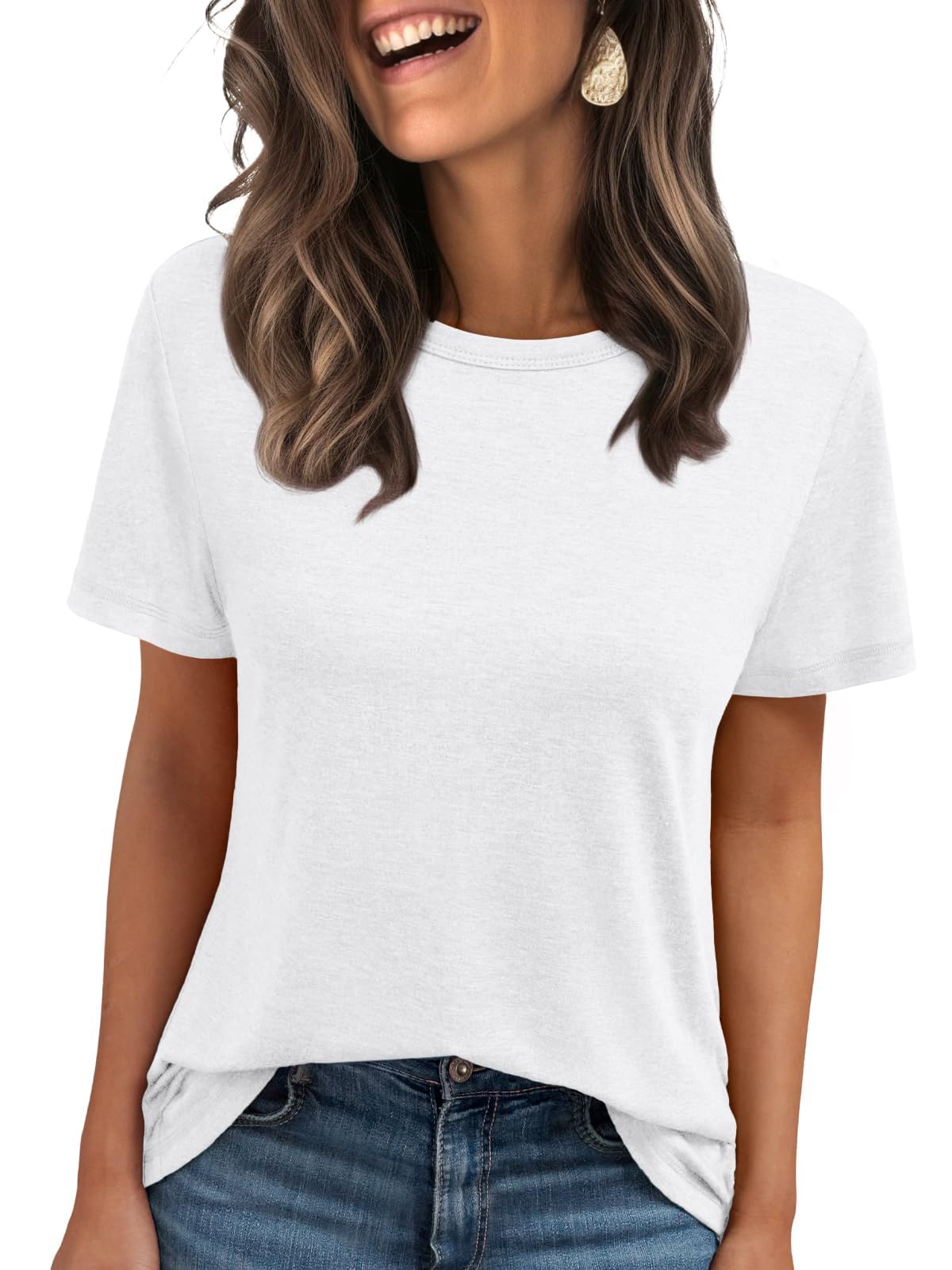 AirMood Damen-T-Shirt, Sommer, lässig, Rundhalsausschnitt