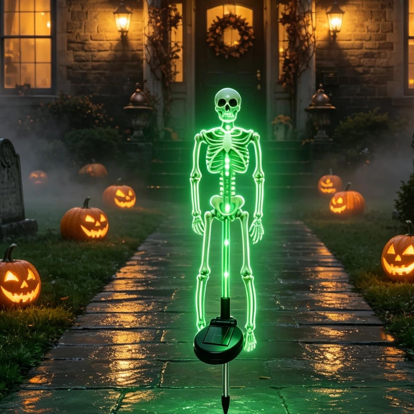 Solar Skeleton Yard Stake Halloween Decorations Outdoor Party Illuminated