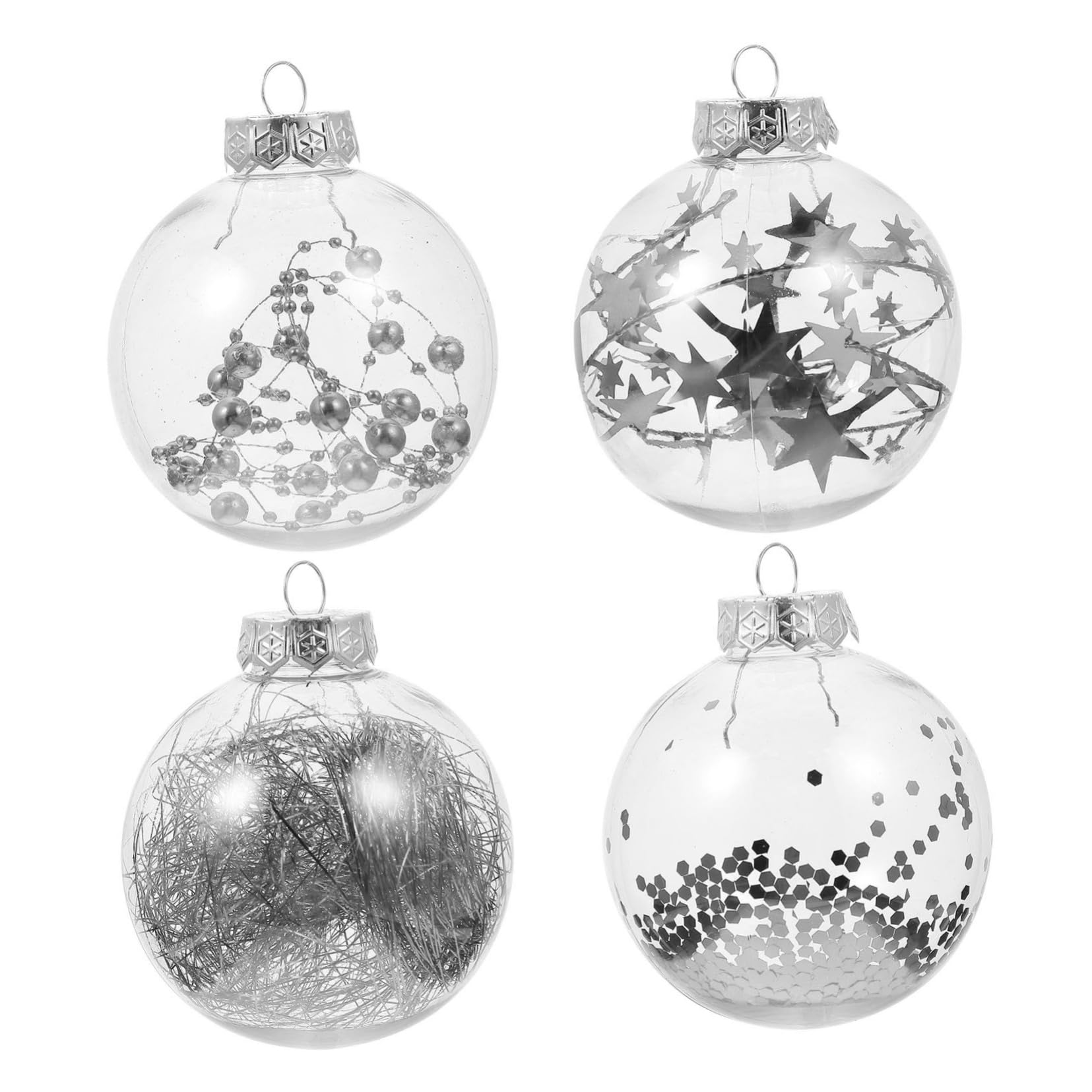 Hängende Weihnachtskugel aus Pet-Material Christbaumschmuck zum Aufhängen Weihnachtsartikel für Festliche Dekoration Zufälliger Stil