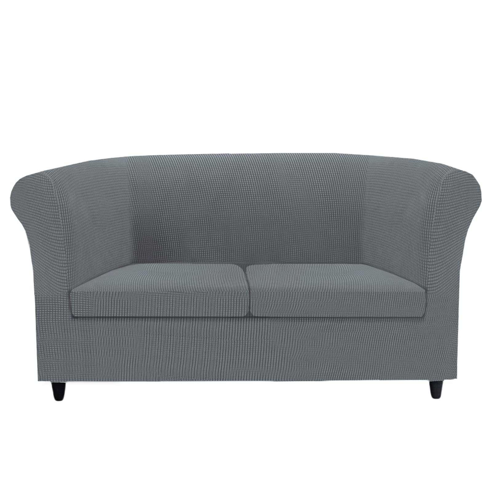 KYJSW Chesterfield Sofa Cover Stretch Jacquard Fabric Couch Slipcover With Armrests Cushion Cover Seat Cover Non-Slip Furniture Protector (Light gray,LOVESEAT+2 SMALL SEATS)