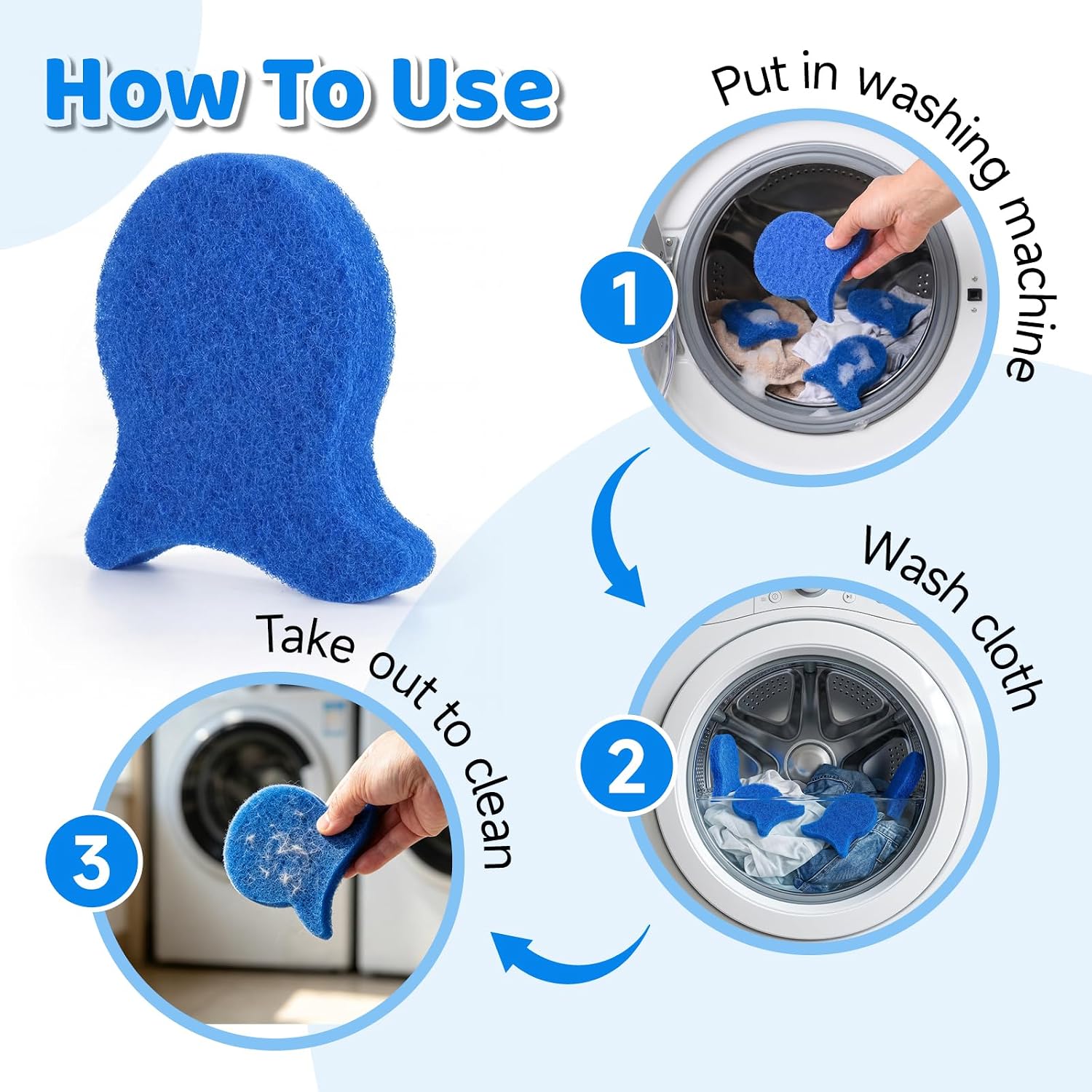 Pet Hair Remover for Laundry -Washer Hair Catcher for Dog & Cat Fur-6 Pack