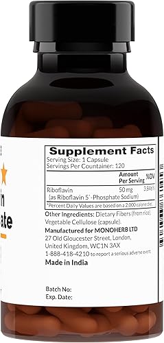 Miniatura 2 de Riboflavina 5'-Fosfato 50 mg - 120 Cápsulas Vegetarianas - Vitamina B2 Bioactiva