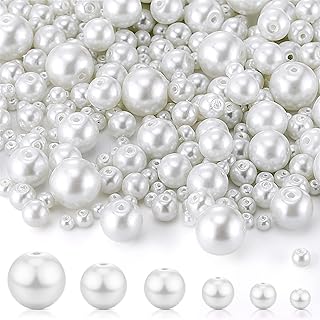 Sureio 1000 Pcs Glass Pearl Beads for Jewelry Making 6 Sizes Seed Pearl Bulk Tiny Satin Luster Round Loose Faux Pearl Bead...