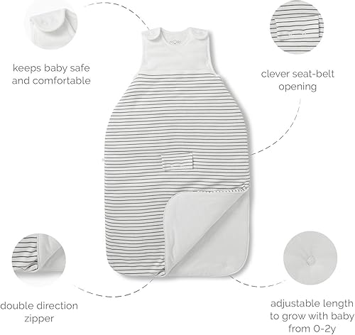 Miniatura 4 de MORI Saco de dormir inteligente para bebés niños y niñas de 0.5 a 2.5 TOG - Manta de algodón transpirable unisex con cremallera bidireccional para