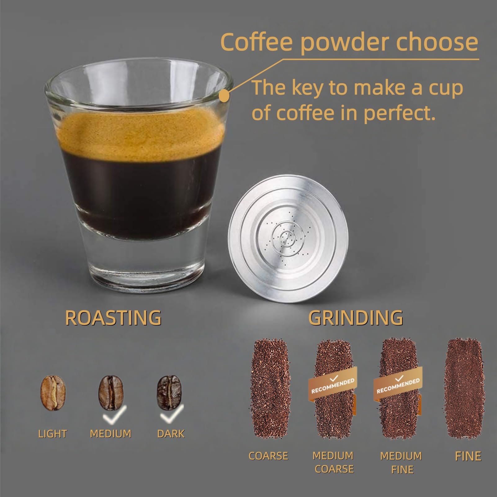 2 cápsulas de café reutilizables de acero inoxidable compatibles con L'OR Barista LM8012 / 60, cápsulas de café recargables de metal L'or Espresso con manipulación (grandes y pequeñas)