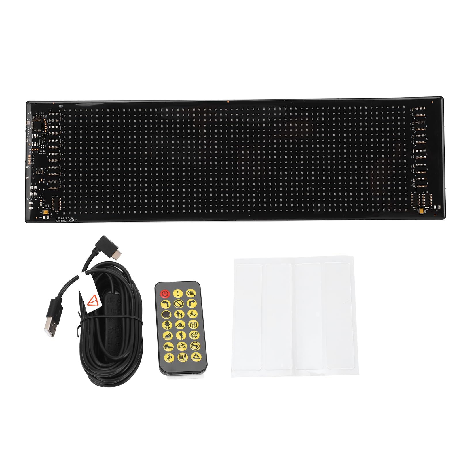 Programowalny wyświetlacz LED 20x64 pikseli Wodoodporny panel LED ze sterowaniem Bluetooth i 1280 diodami RGB Zasilanie przez USB dla sklepów Bary Wydarzenia Czarny silikon
