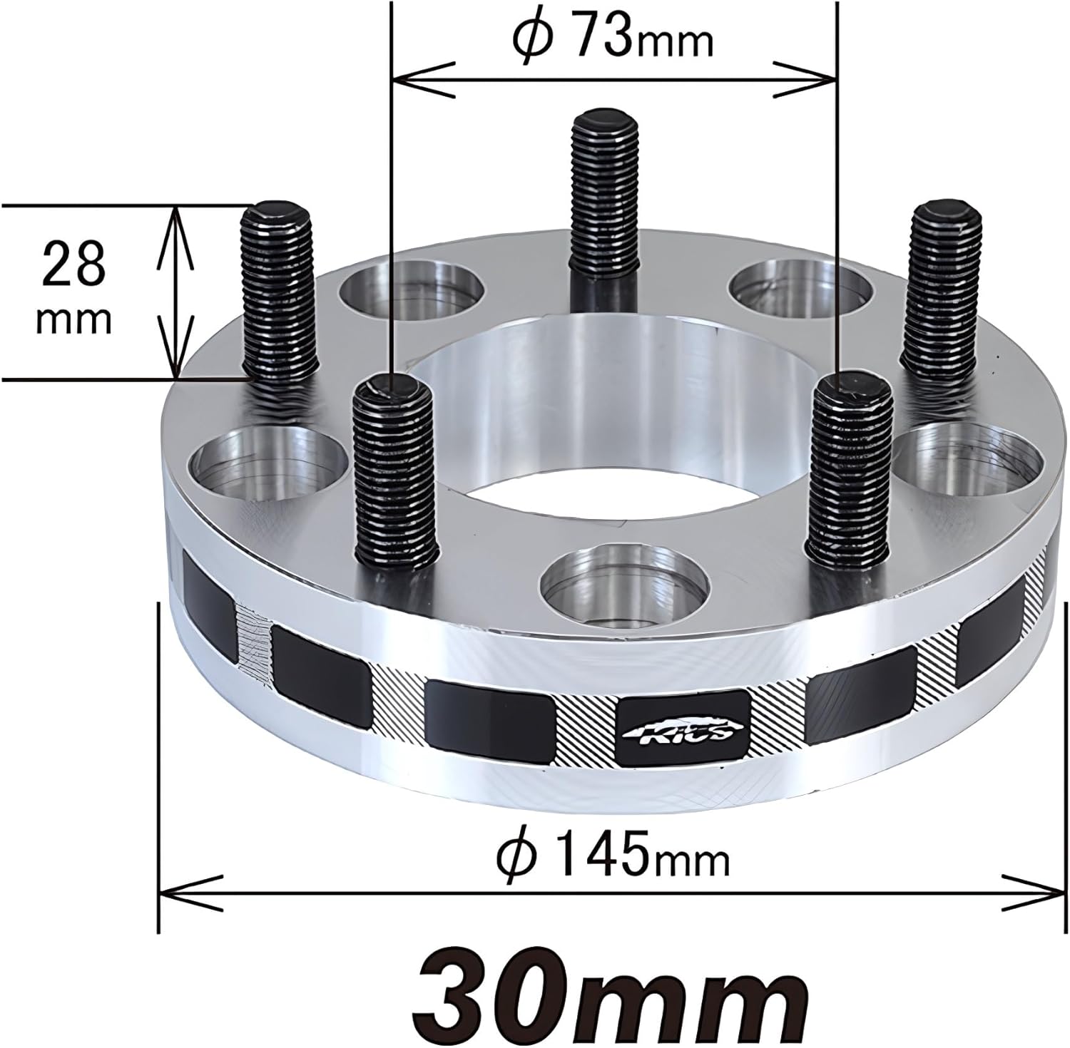 Kics W5130W3WTS 30mm (12mm x 1.25 Thread Size) Wide Thread Wheel Spacer