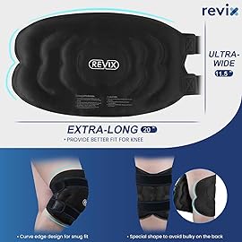 REVIX 20\'\' XXXL Reusable Ice Knee Wrap for Discomfort Reduction, Extra Large Cold Therapy Gel Pack for Knee, Back, Shoulder Relaxation and Post-Workout Recovery, Soft Plush Lining Cold Pack