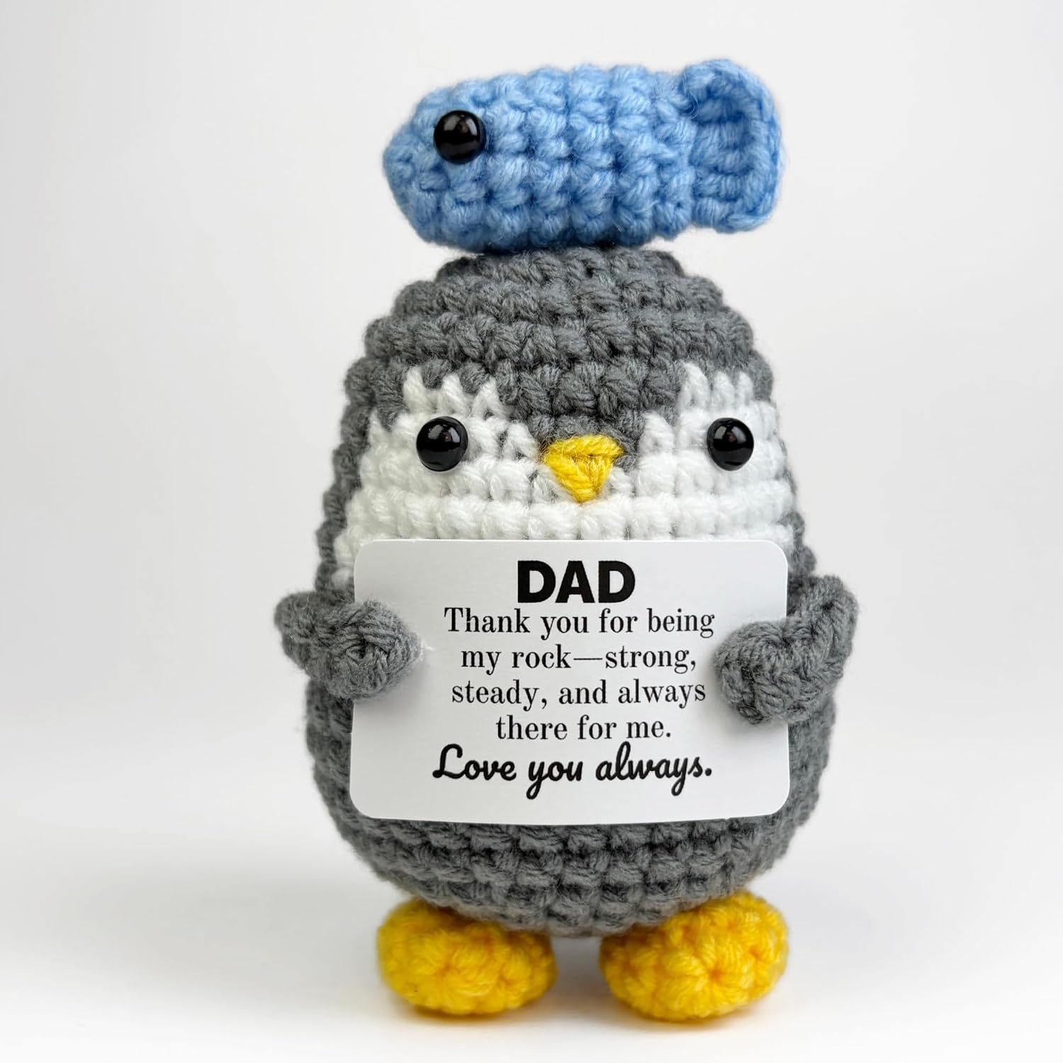 Mini Handmade Crochet Emotional Support Penguin- Adorable Gift for Valentine’s Day Birthday Graduation, Inspirational Appreciation Present for Women Men Teens Coworker Friend Loved Ones, Cute Decor